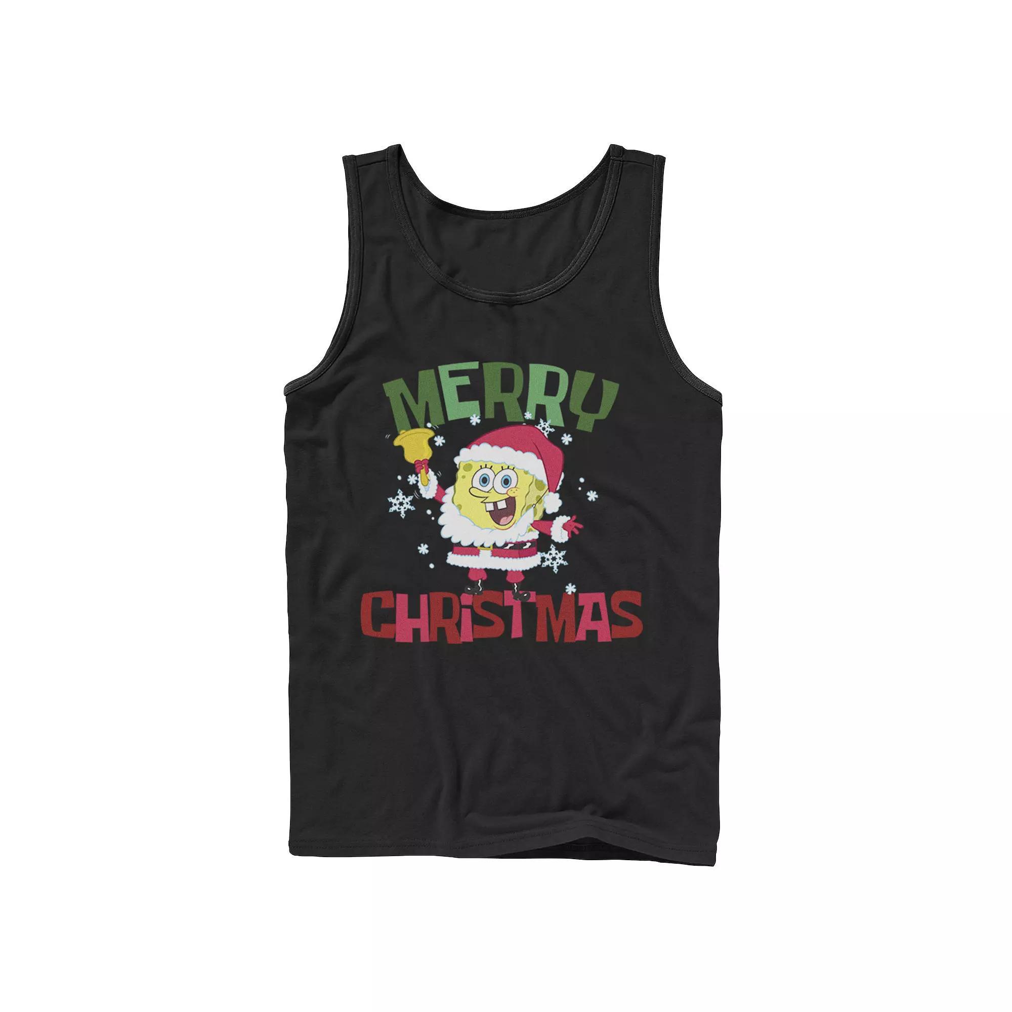 Men's Nickelodeon Spongebob Squarepants Santa Outfit Merry Christmas Graphic Tank Top,  Product Image