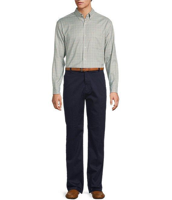 Roundtree & Yorke Long Sleeve Plaid Oxford Sport Shirt Product Image