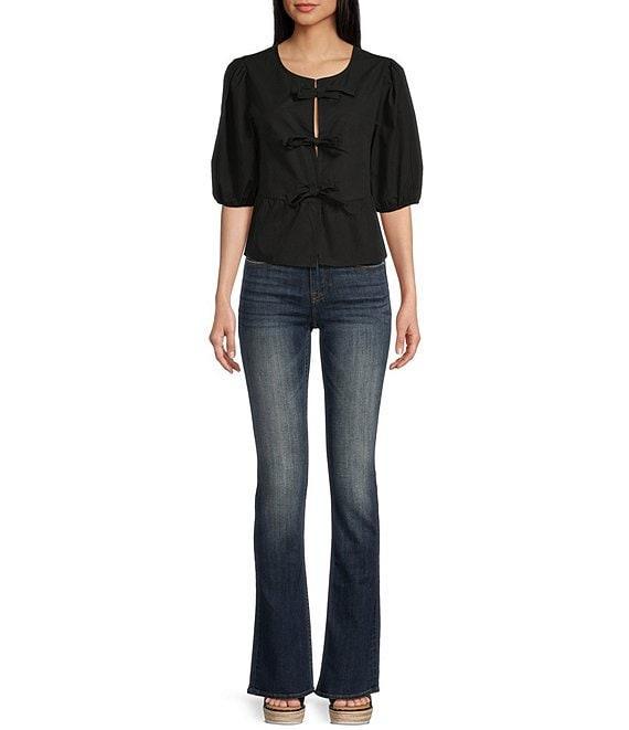 Vigoss Front-Bow-Detailed Short Sleeve Top Product Image