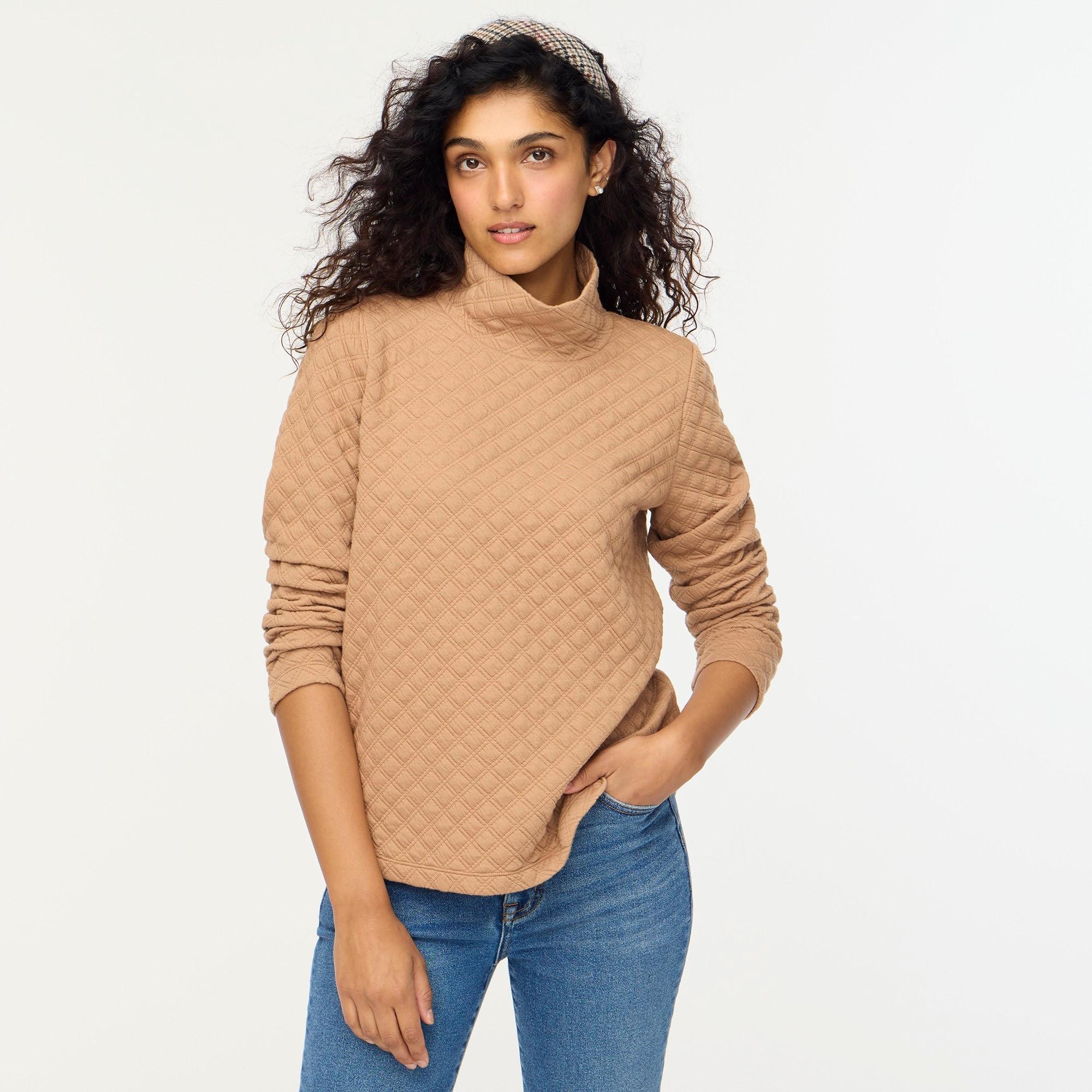 Quilted mockneck pullover Product Image