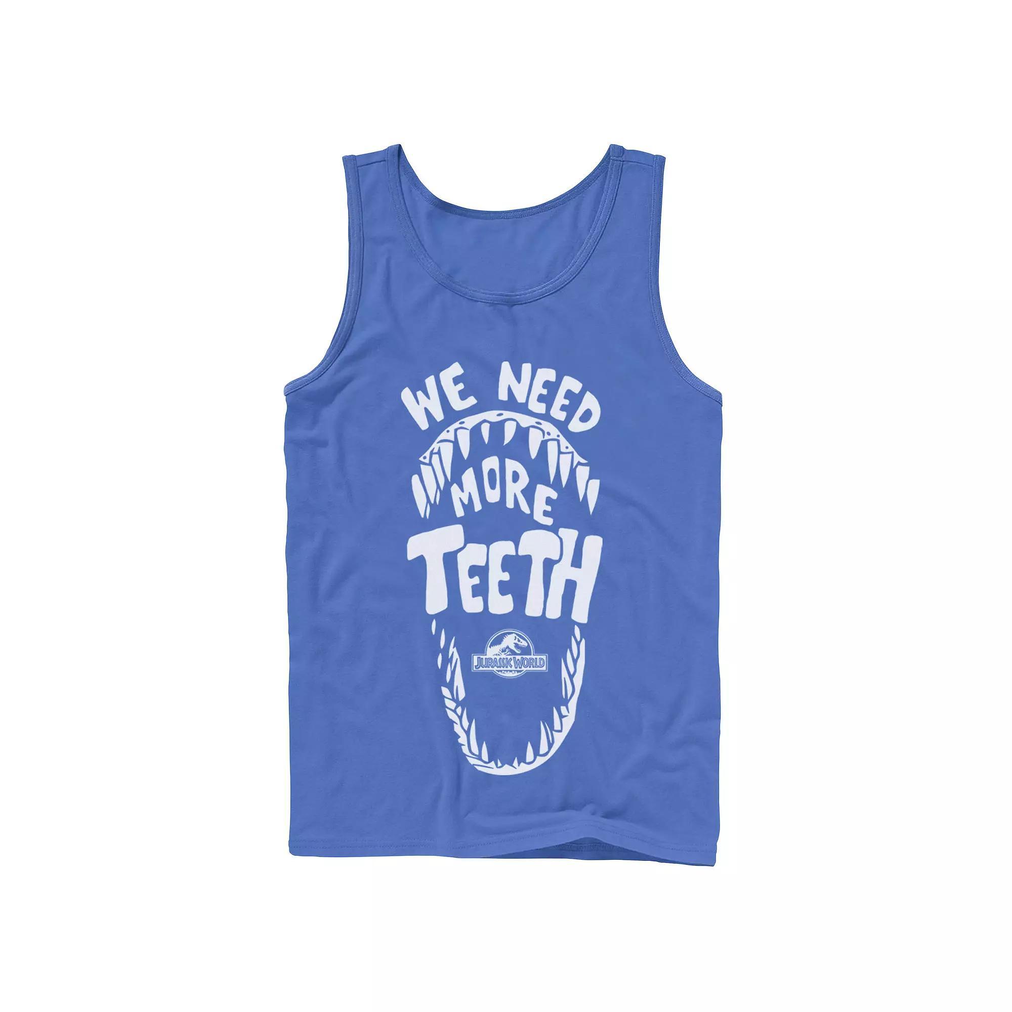 Men's Jurassic World We Need More Teeth Graphic Tank Top, Size: Medium, Royal Product Image