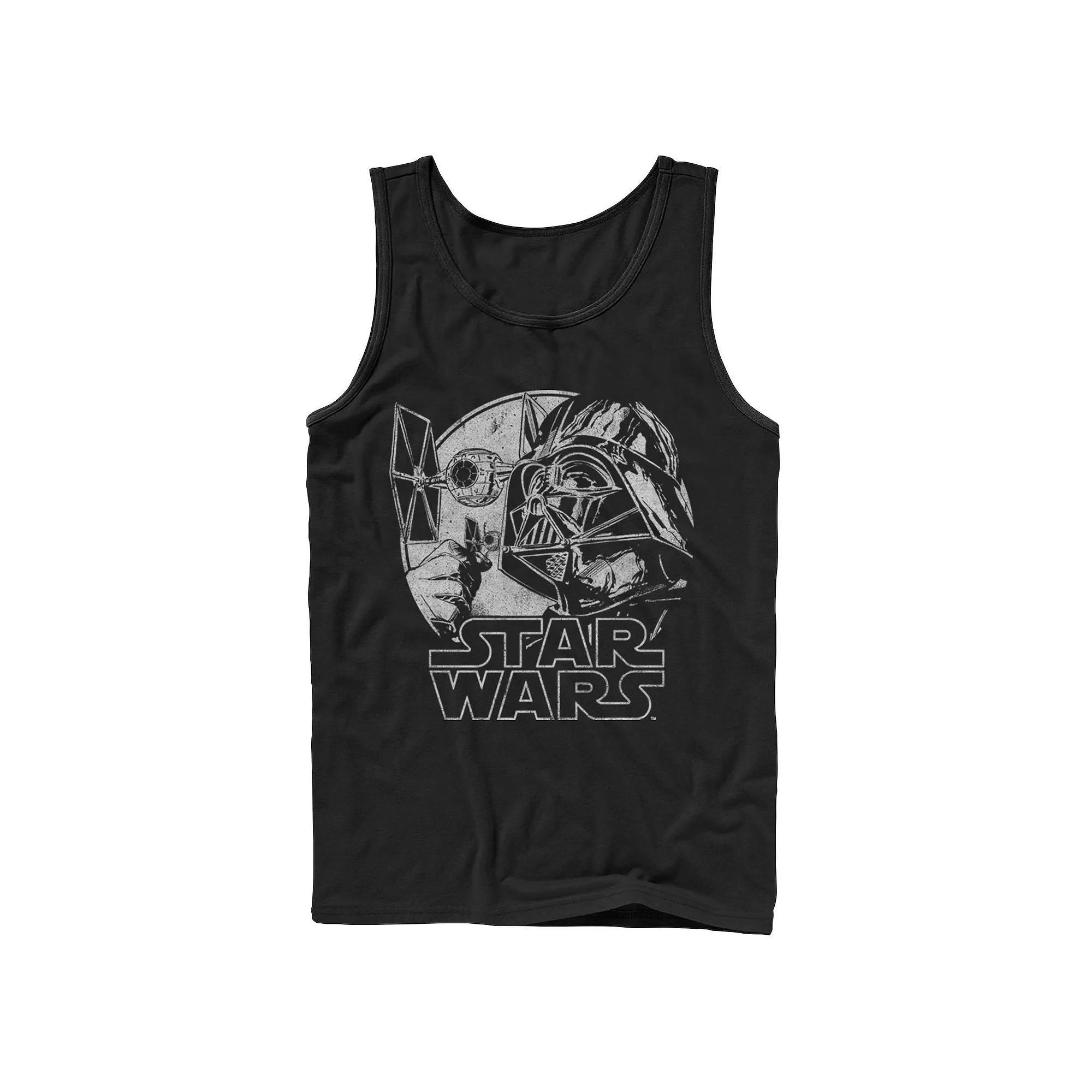 Men's Star Wars Darth Vader And Ships Tank Top, Size: XL, Black Product Image