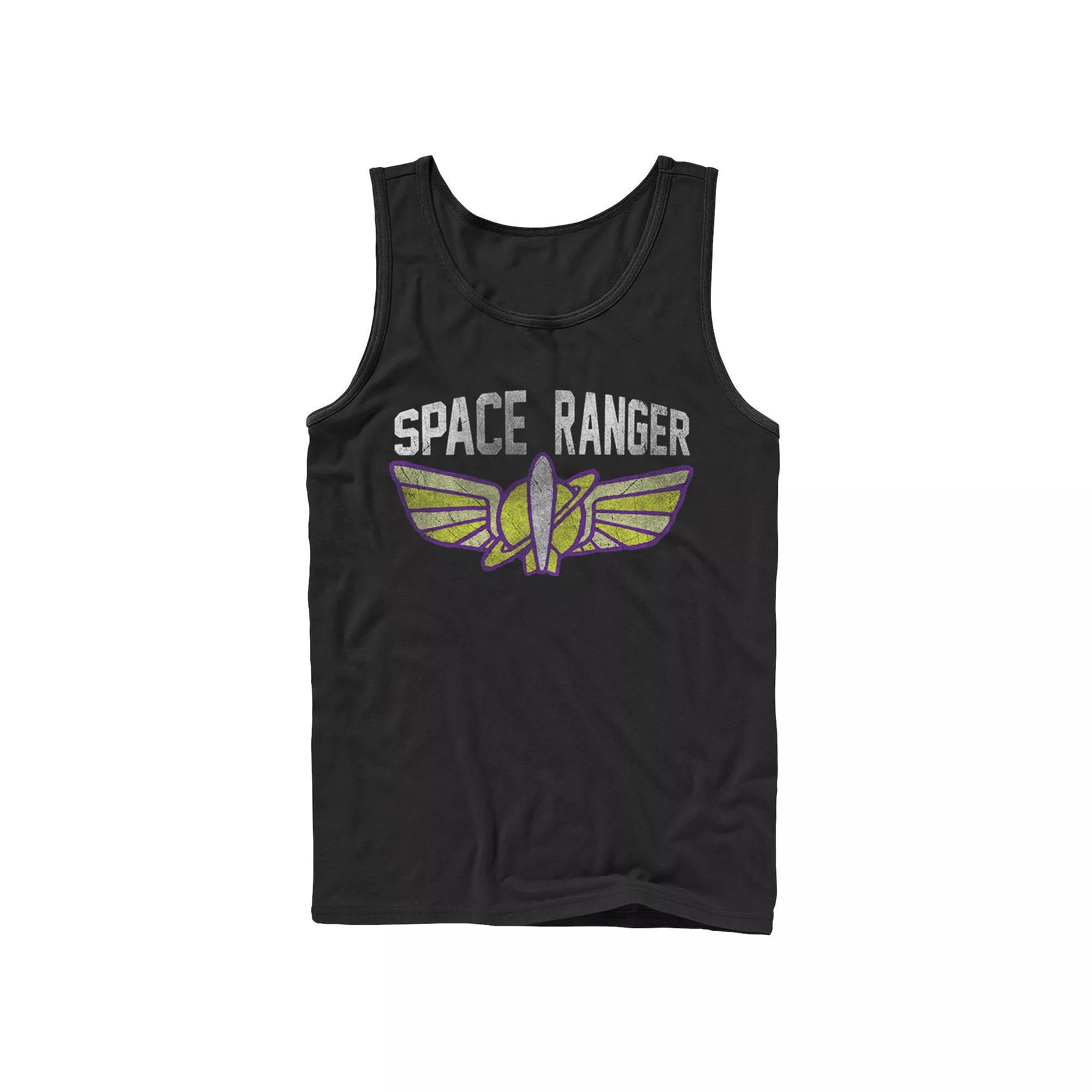 Disney / Pixar's Toy Story Buzz Lightyear Men's Space Ranger Star Command Logo Tank Top, Size: Large, Black Product Image