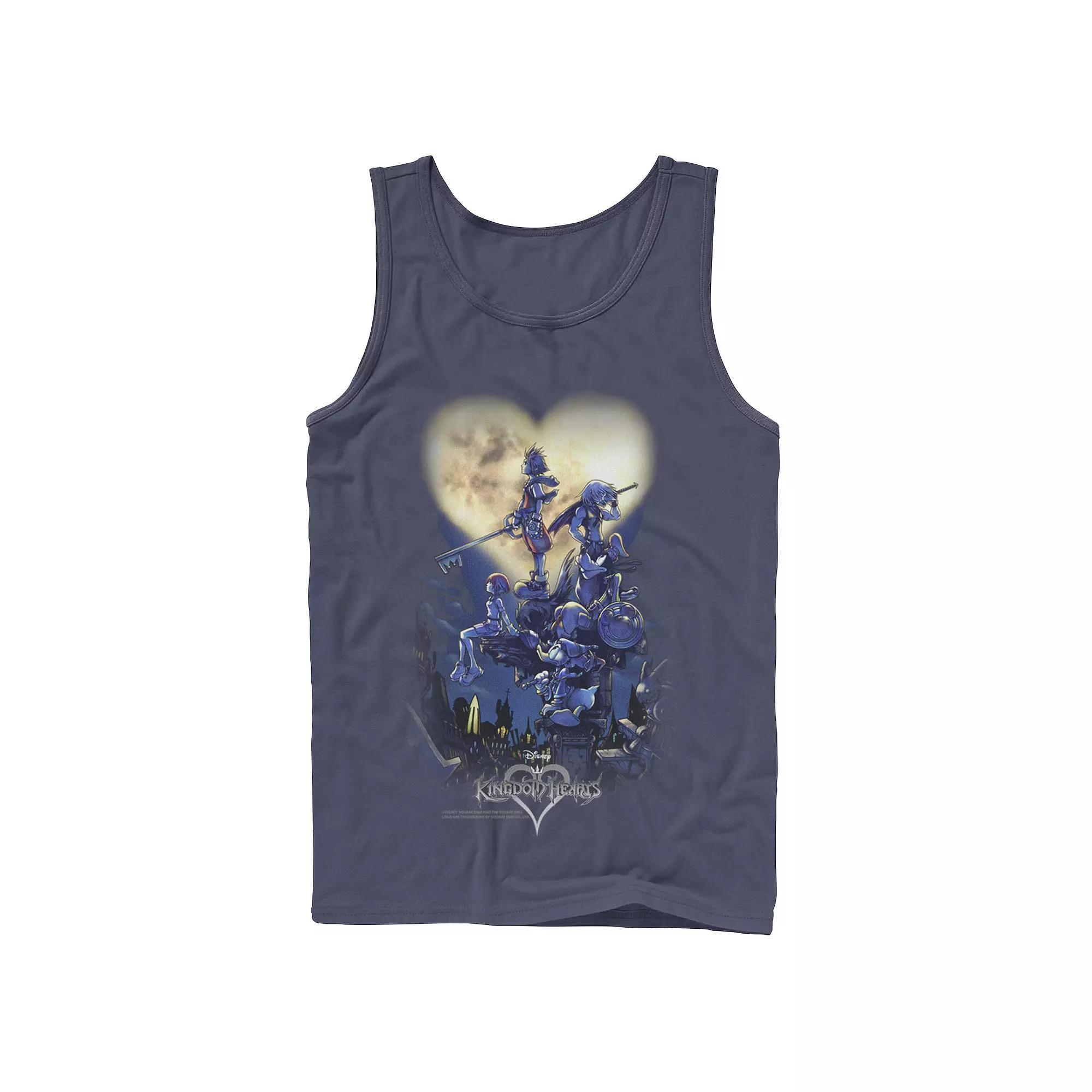 Men's Disney Lilo & Stitch Surfing Tropical Circle Portrait Tank Top, Size: Small, Blue Product Image