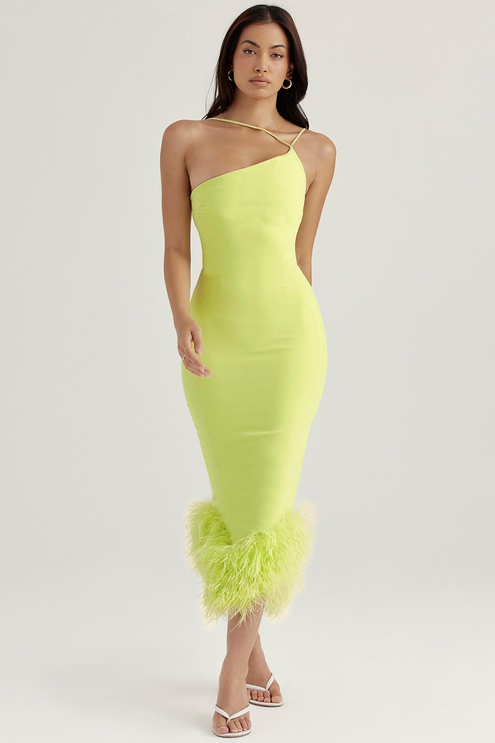 Alessia  lime midi dress Product Image