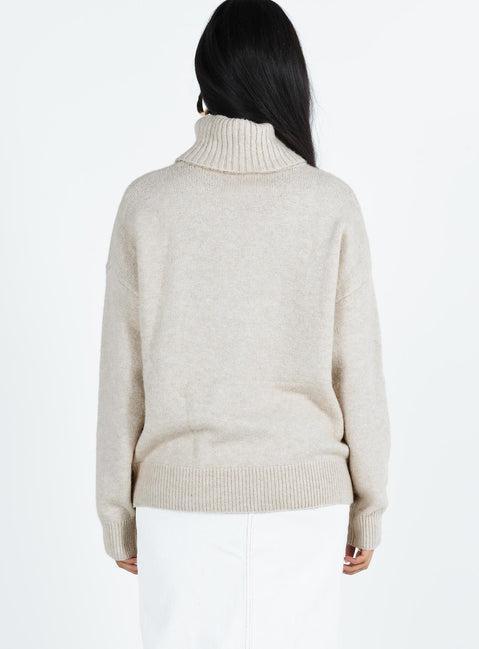 Oswin Turtleneck Sweater Oatmeal Product Image