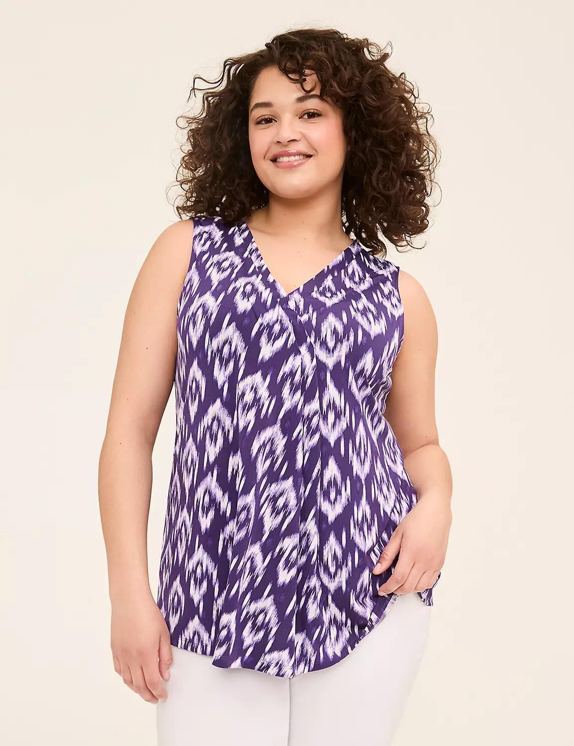 Swing Sleeveless Pleat-Front Top Product Image