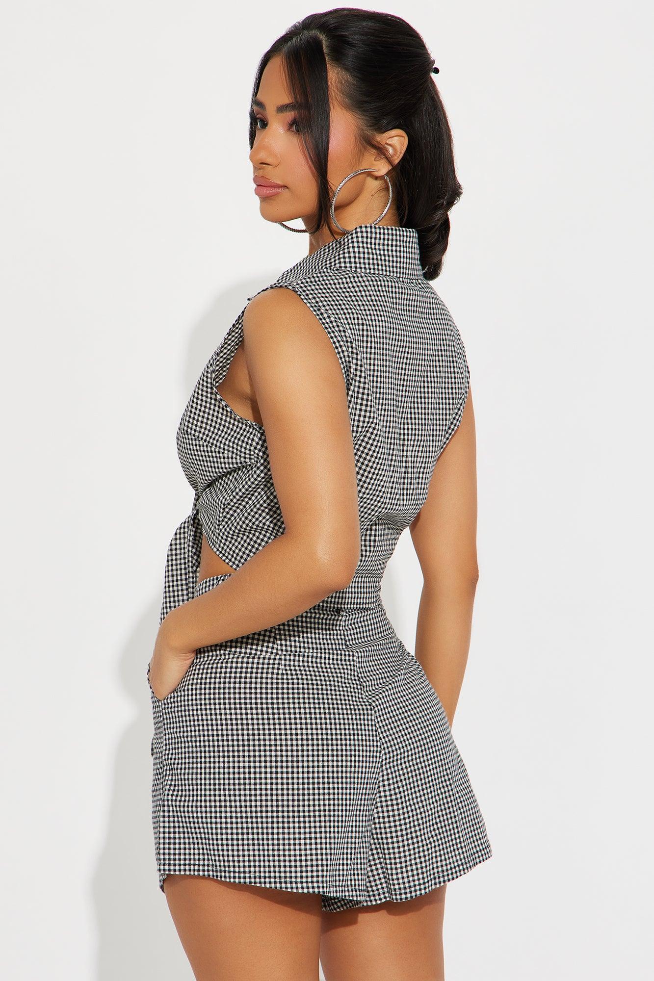 Gingham Lover Short Set - Black Product Image