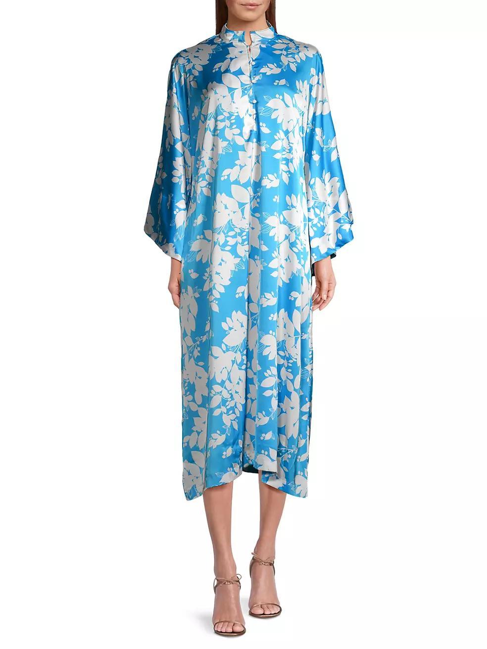 Floral Satin Midi Caftan Product Image