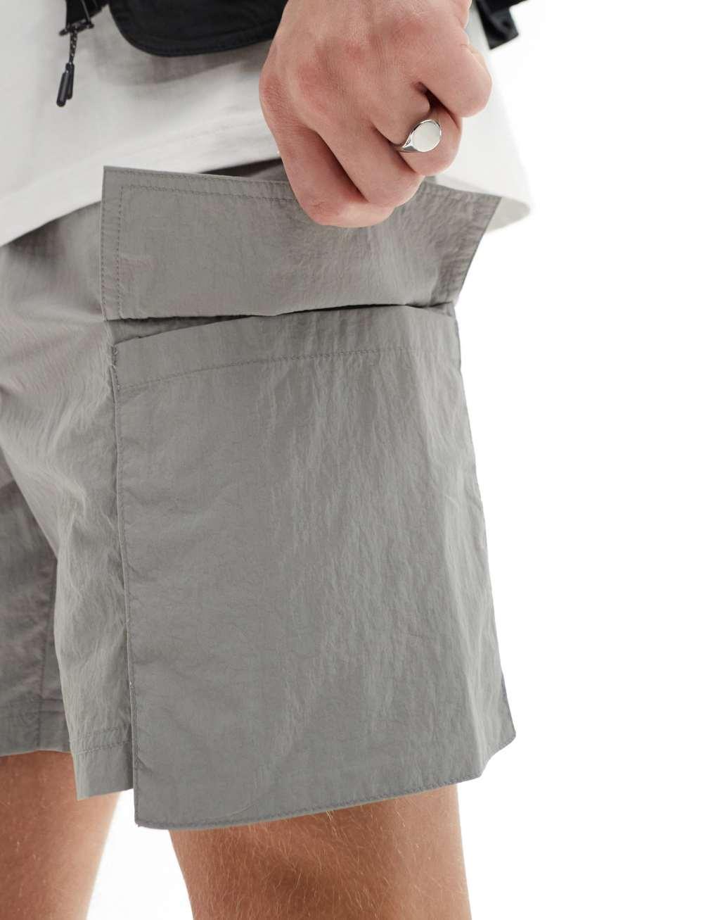 ASOS DESIGN cargo shorts in gray  Product Image