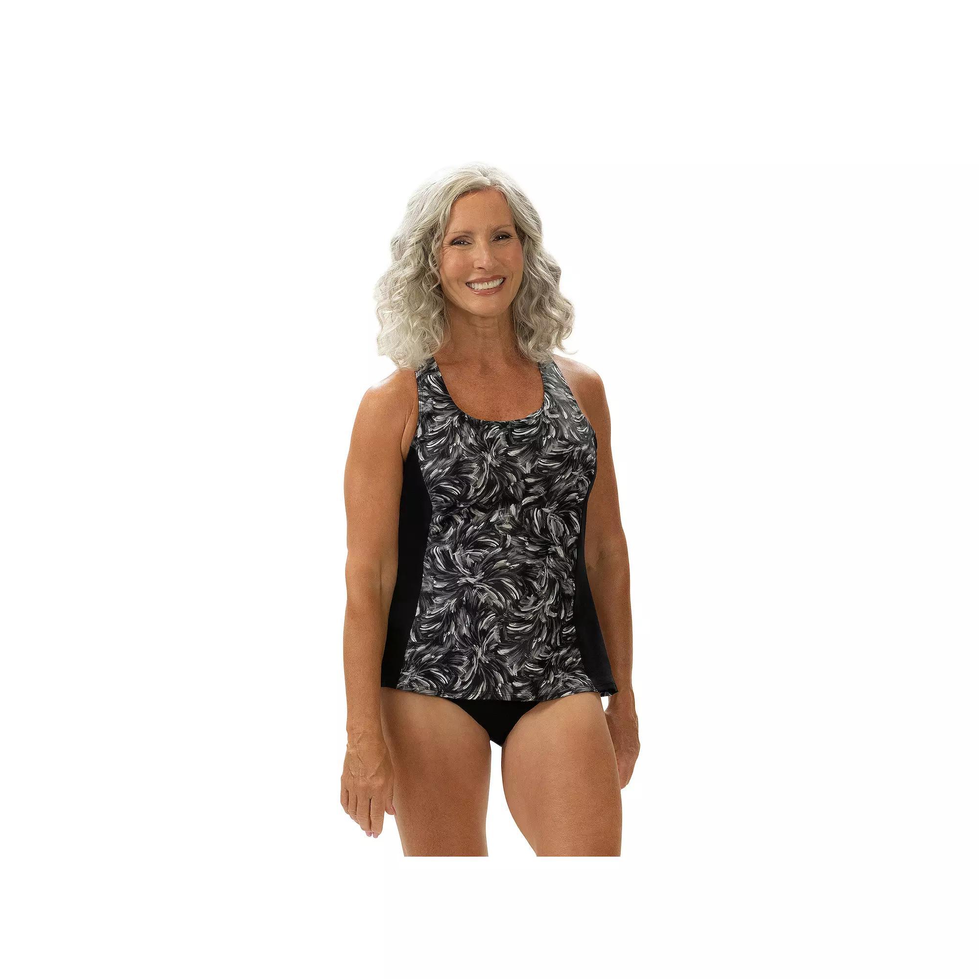 Women's Dolfin Print Twist Back Tankini Swim Top,  Product Image