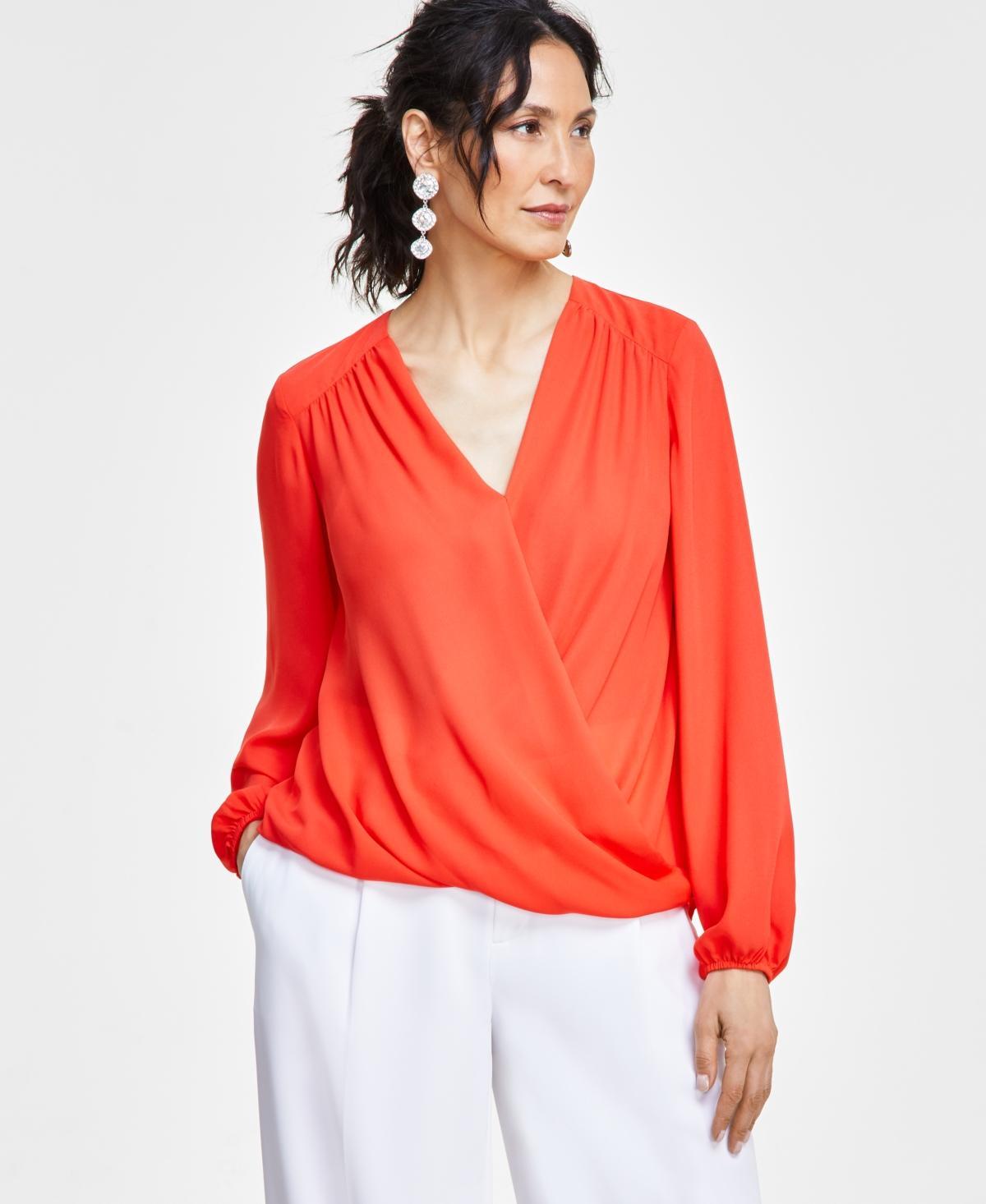 I.n.c. International Concepts Womens Surplice Top, Created for Macys Product Image