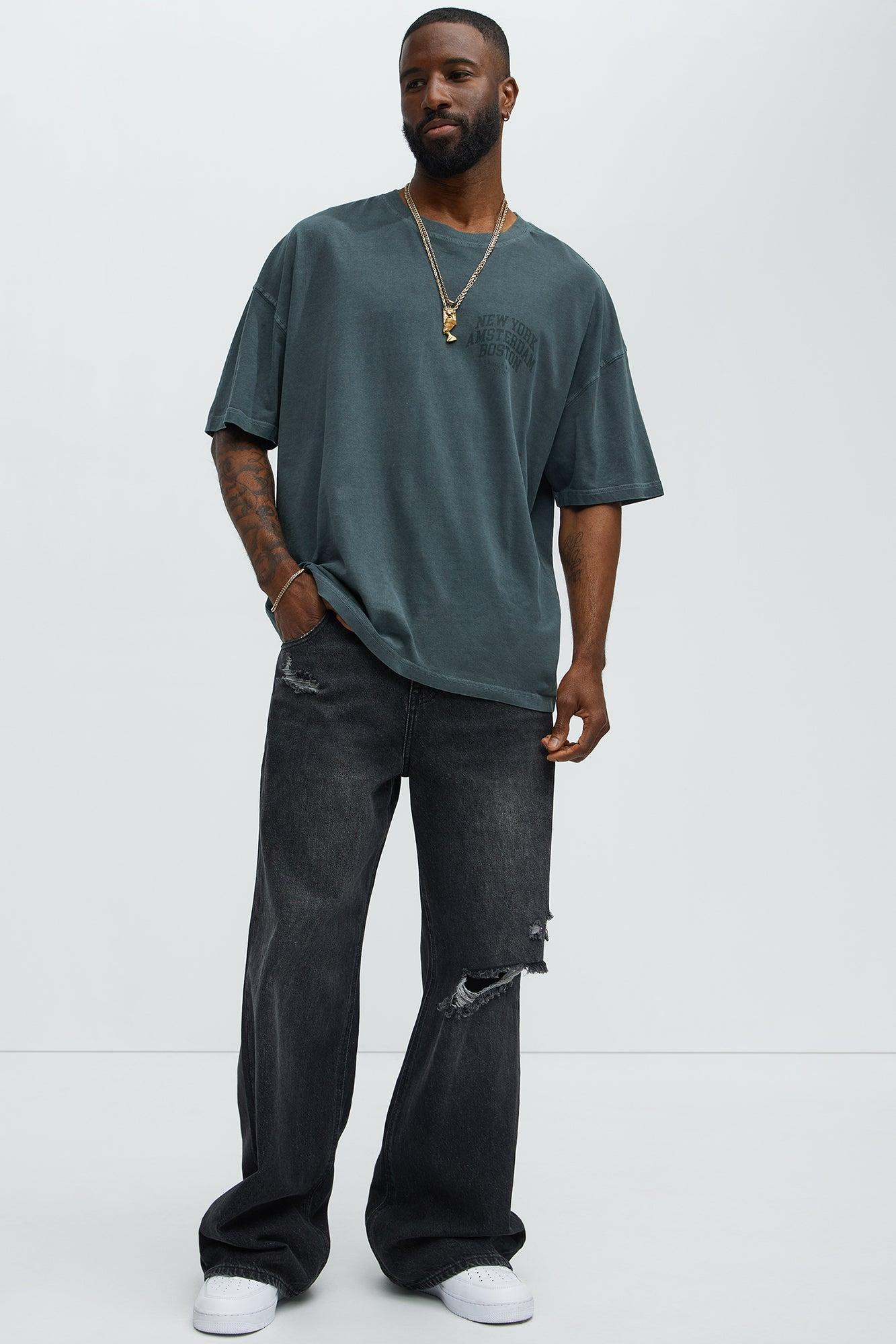 New York Studio Worldwide Oversized Short Sleeve Tee - Grey Product Image