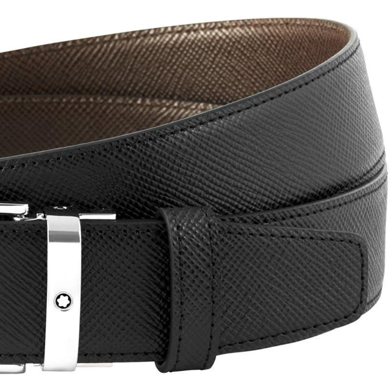 MONTBLANC Mens Saffiano Leather Belt In Black Product Image