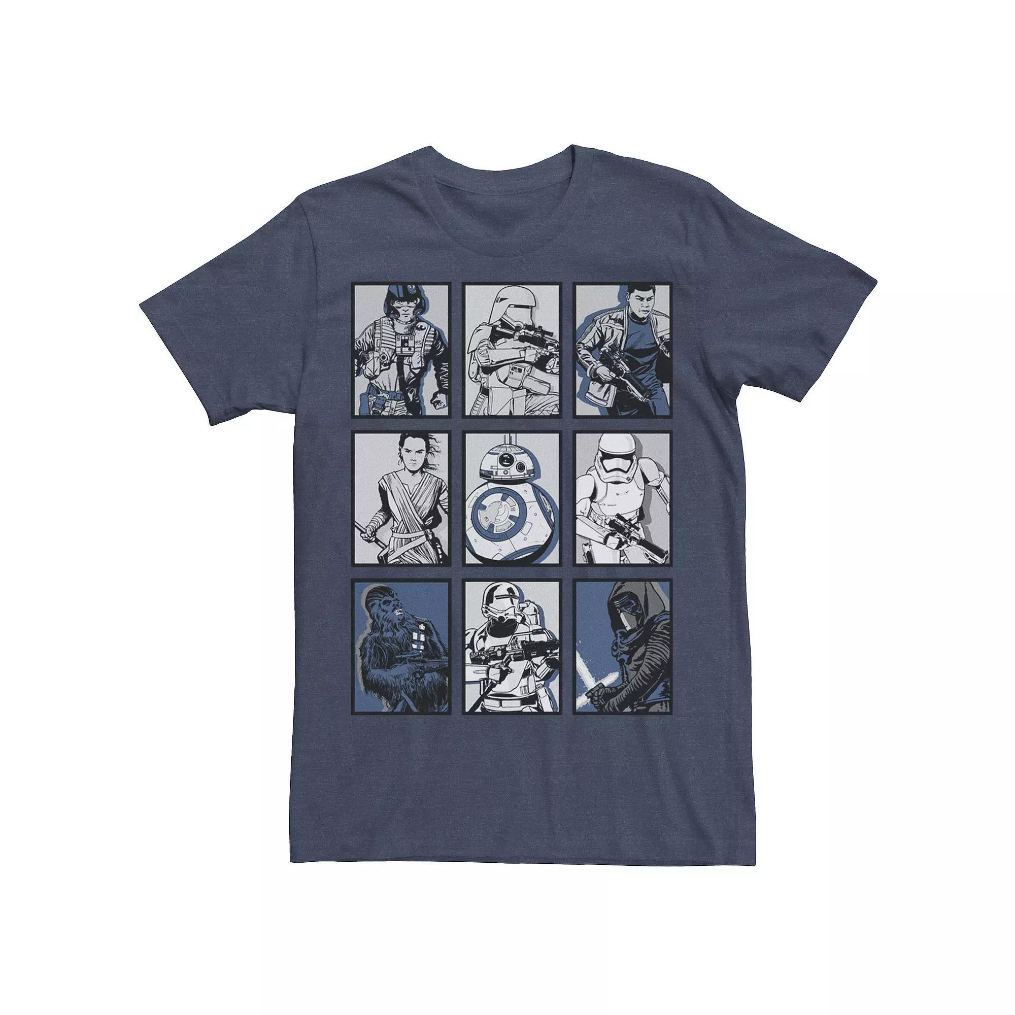 Men's Star Wars Force Awakens Pop Art Poster Graphic Tee, Size: Medium, Navy Grey Product Image