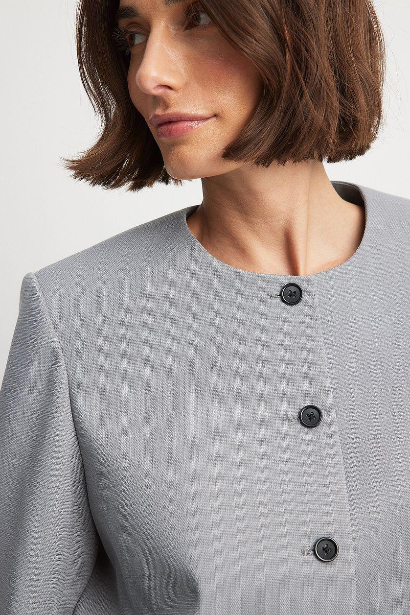 Oversized Round Neck Blazer Product Image
