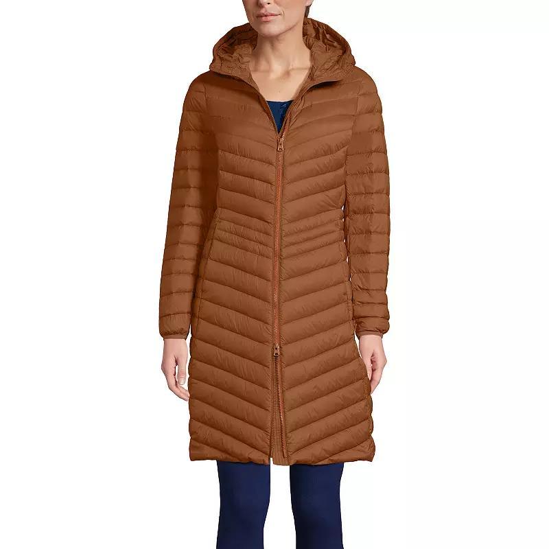 Petite Lands' End Hood Wanderweight Ultralight Down Long Packable Coat, Women's,  Product Image