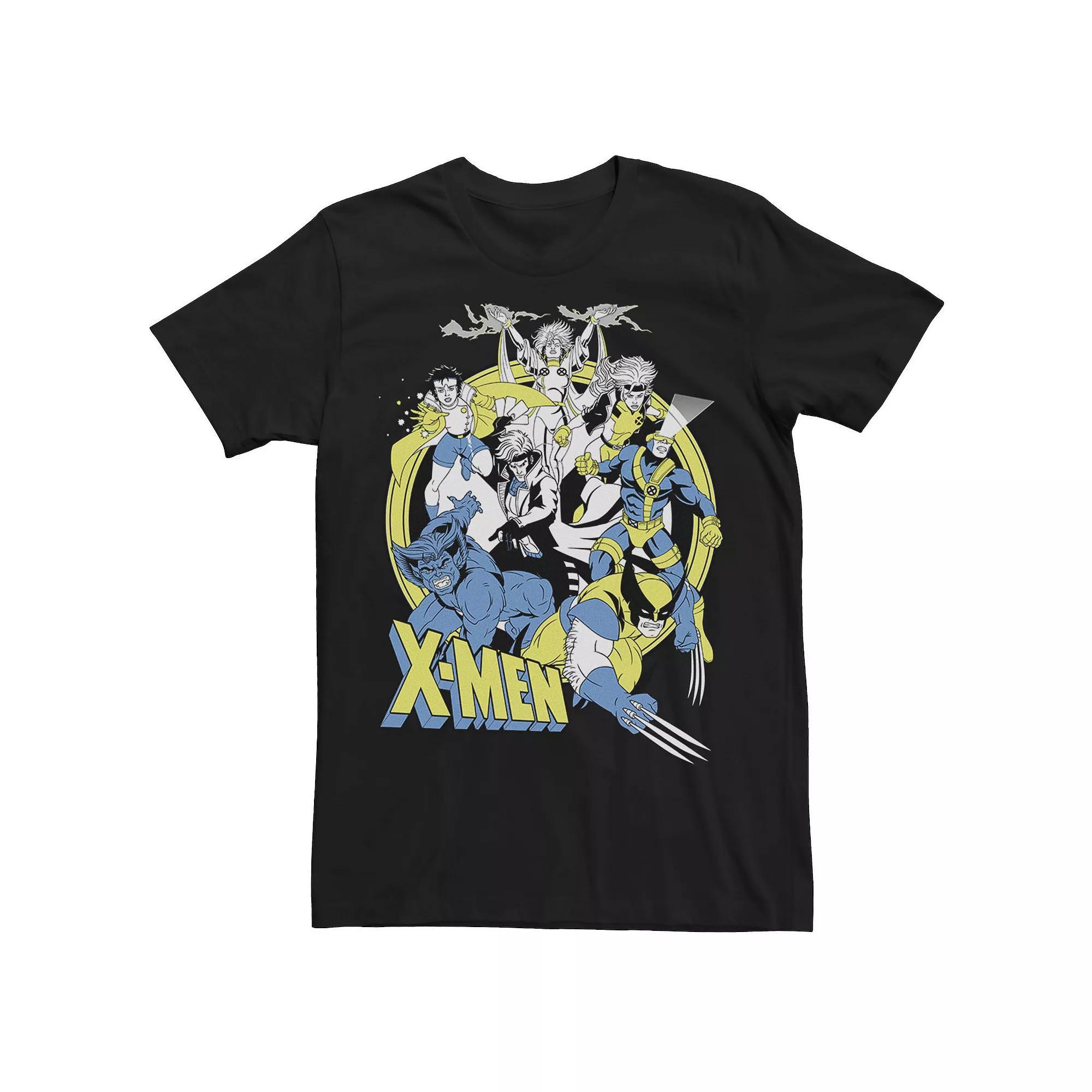 Men's Marvel X-Men Retro Action Group Shot Logo Tee, Size: 3XL, Black Product Image