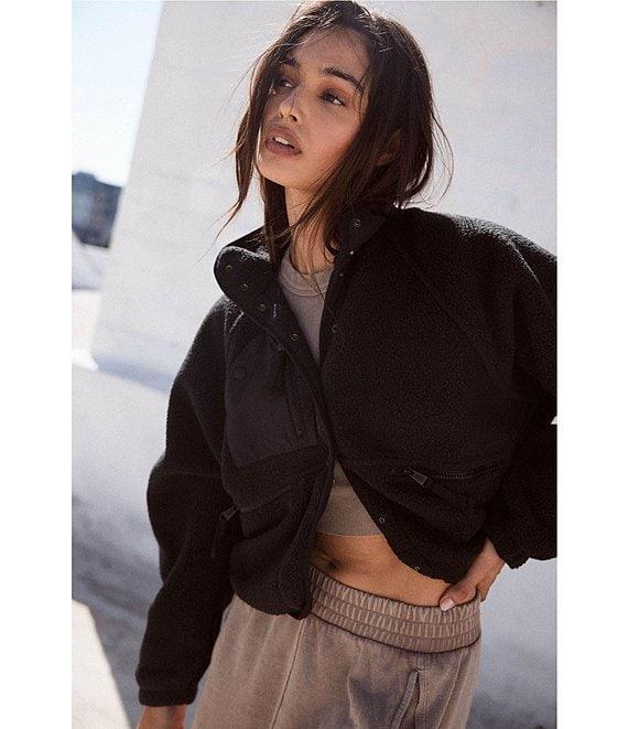 Free People FP Movement Hit the Slopes Stand Collar Long Sleeve Snap Front Jacket Product Image