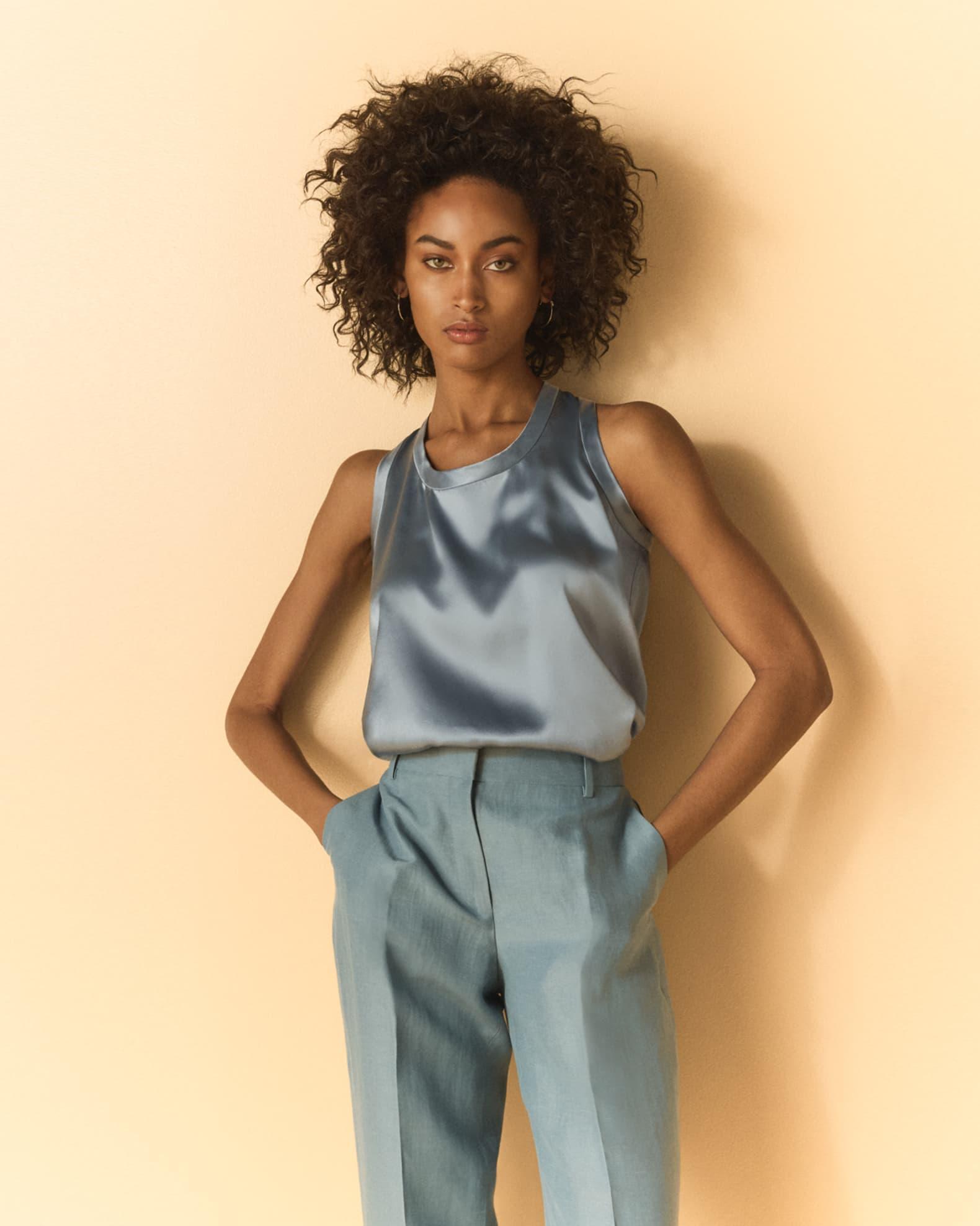 Perla Luxe Reversible Silk Charmeuse Shell Product Image