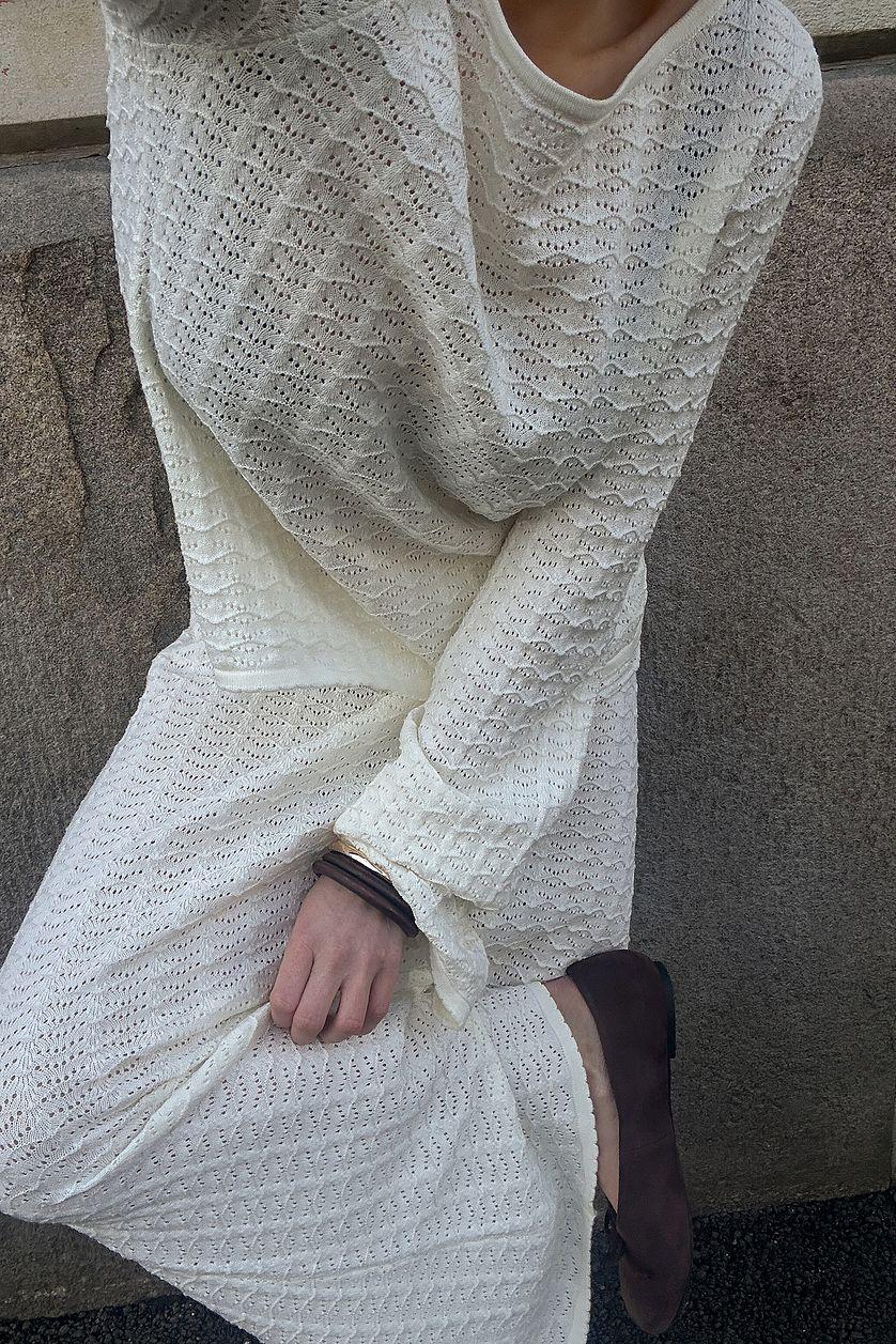 Knitted Crochet Midi Skirt Product Image