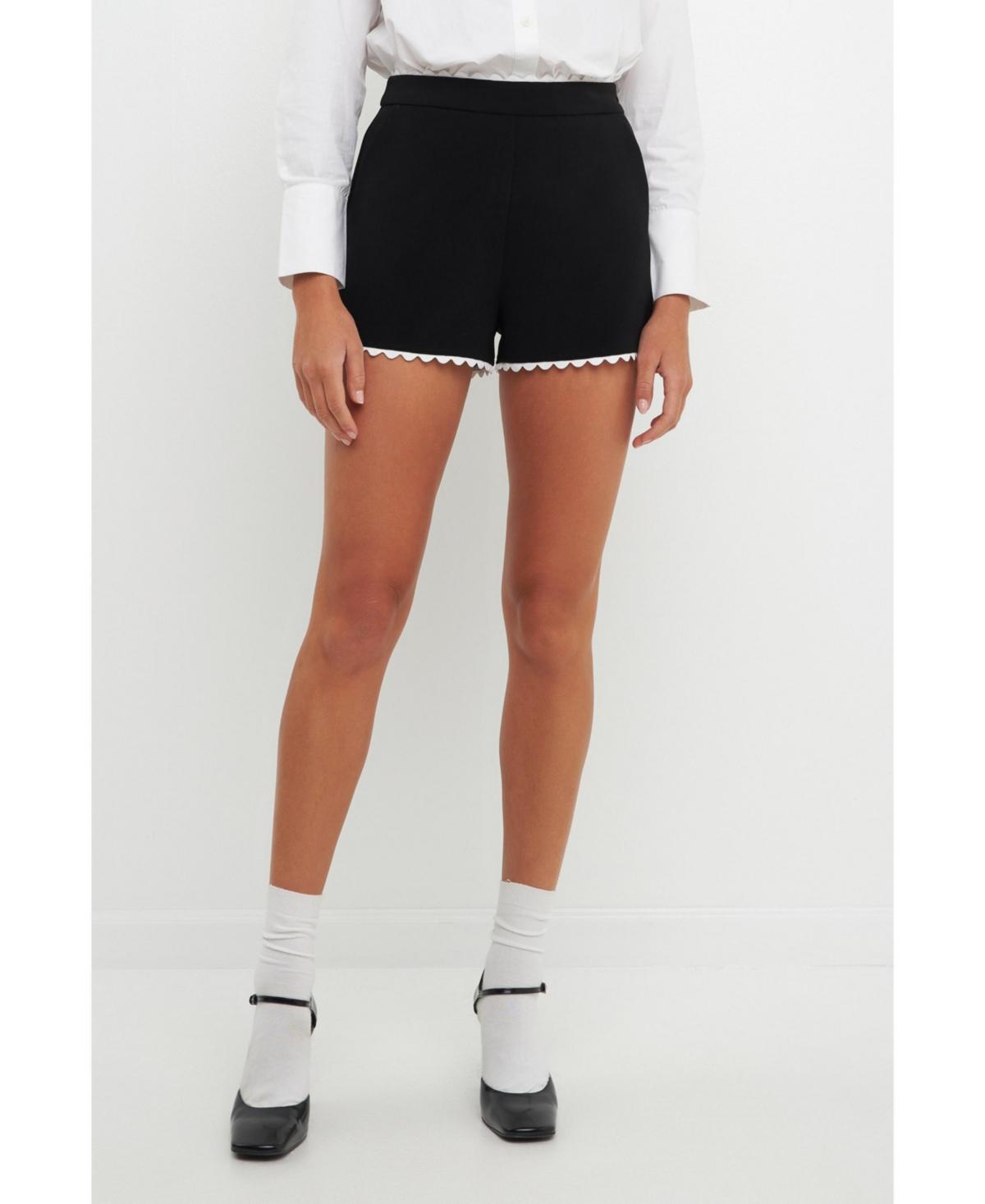 English Factory Rickrack Edge Shorts White) Women's Shorts Product Image