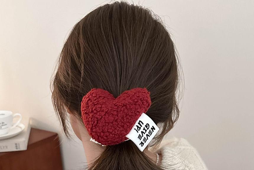 Heart-Shaped Plush Hair Tie Product Image