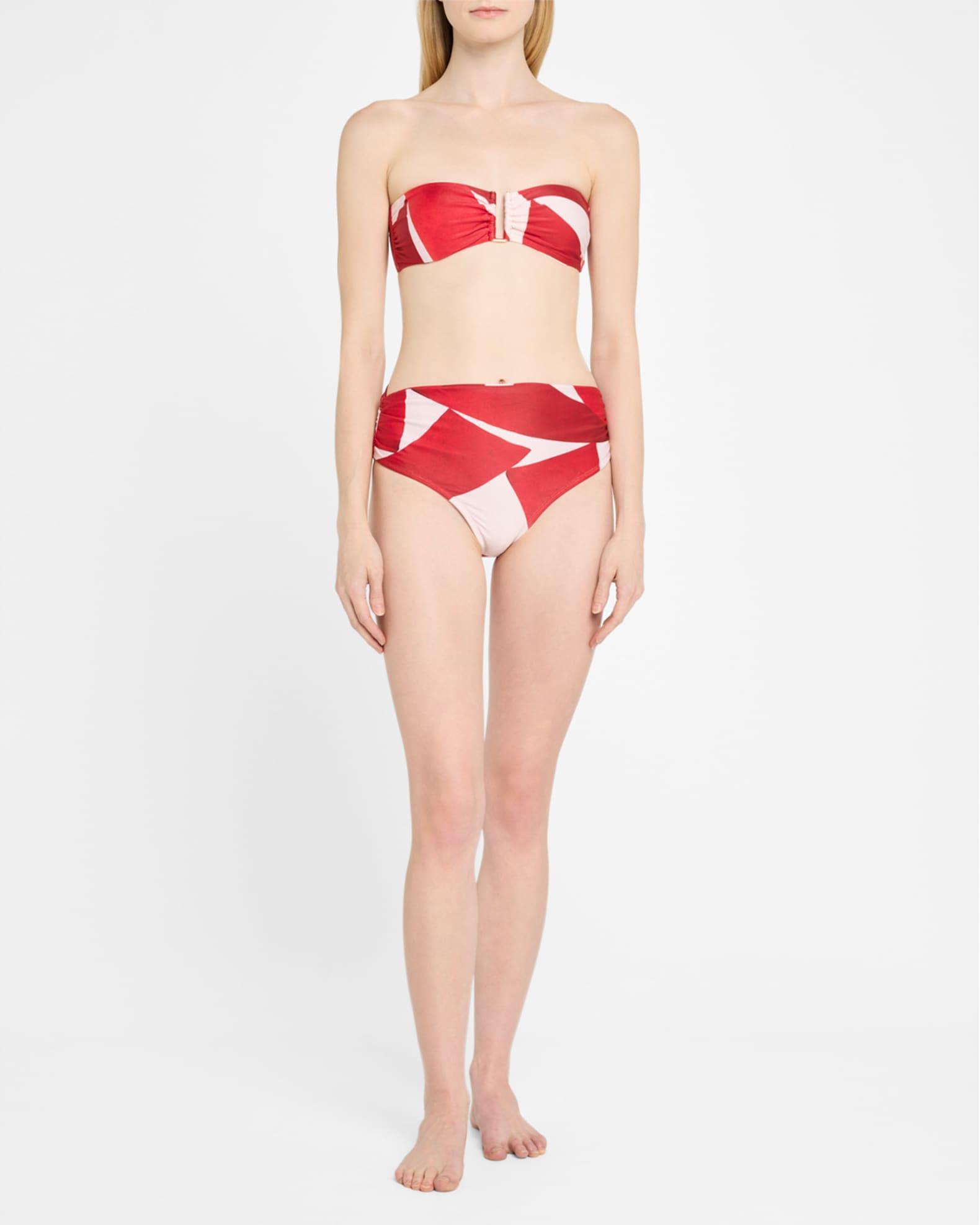 Ruched High-Waist Bikini Bottoms Product Image