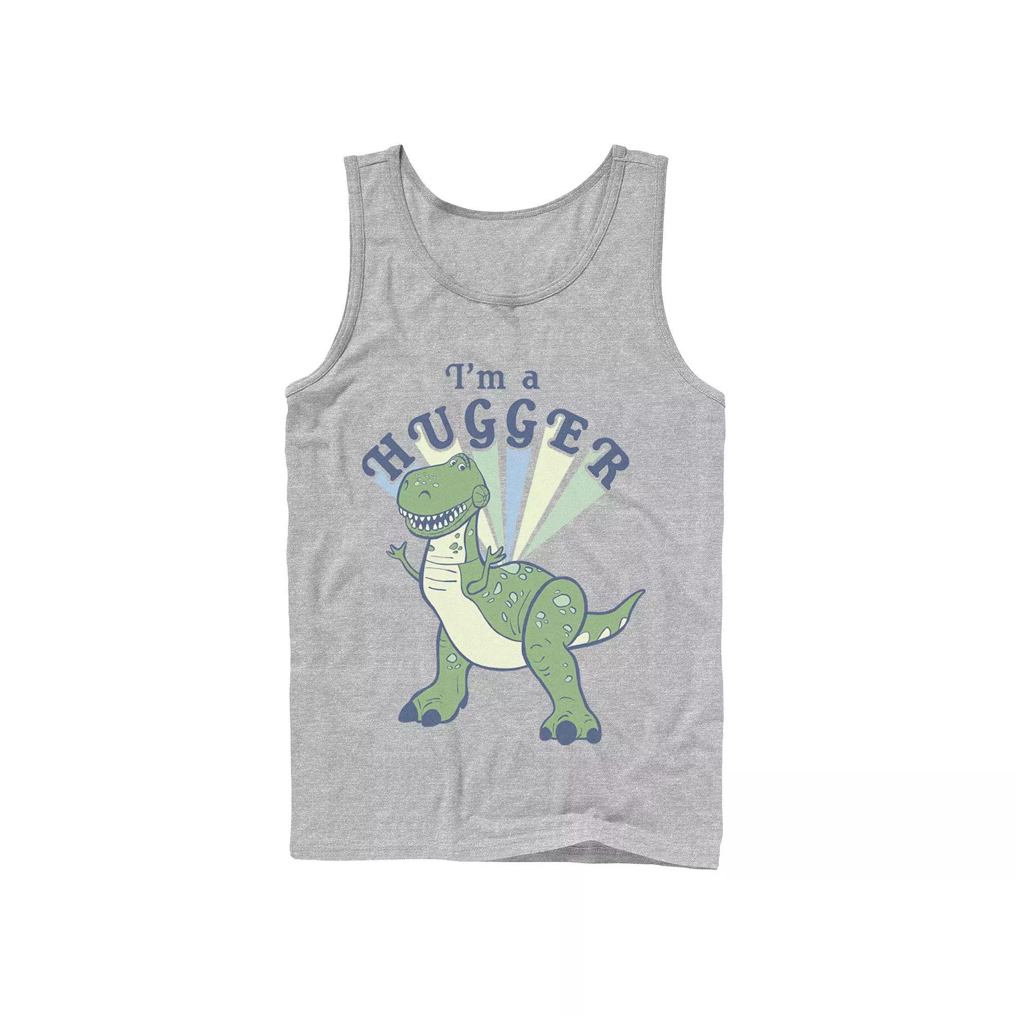 Men's Disney / Pixar Toy Story 4 Rex I'm A Hugger Colorful Portrait Tank Top, Size: XL, Athletic Grey Product Image