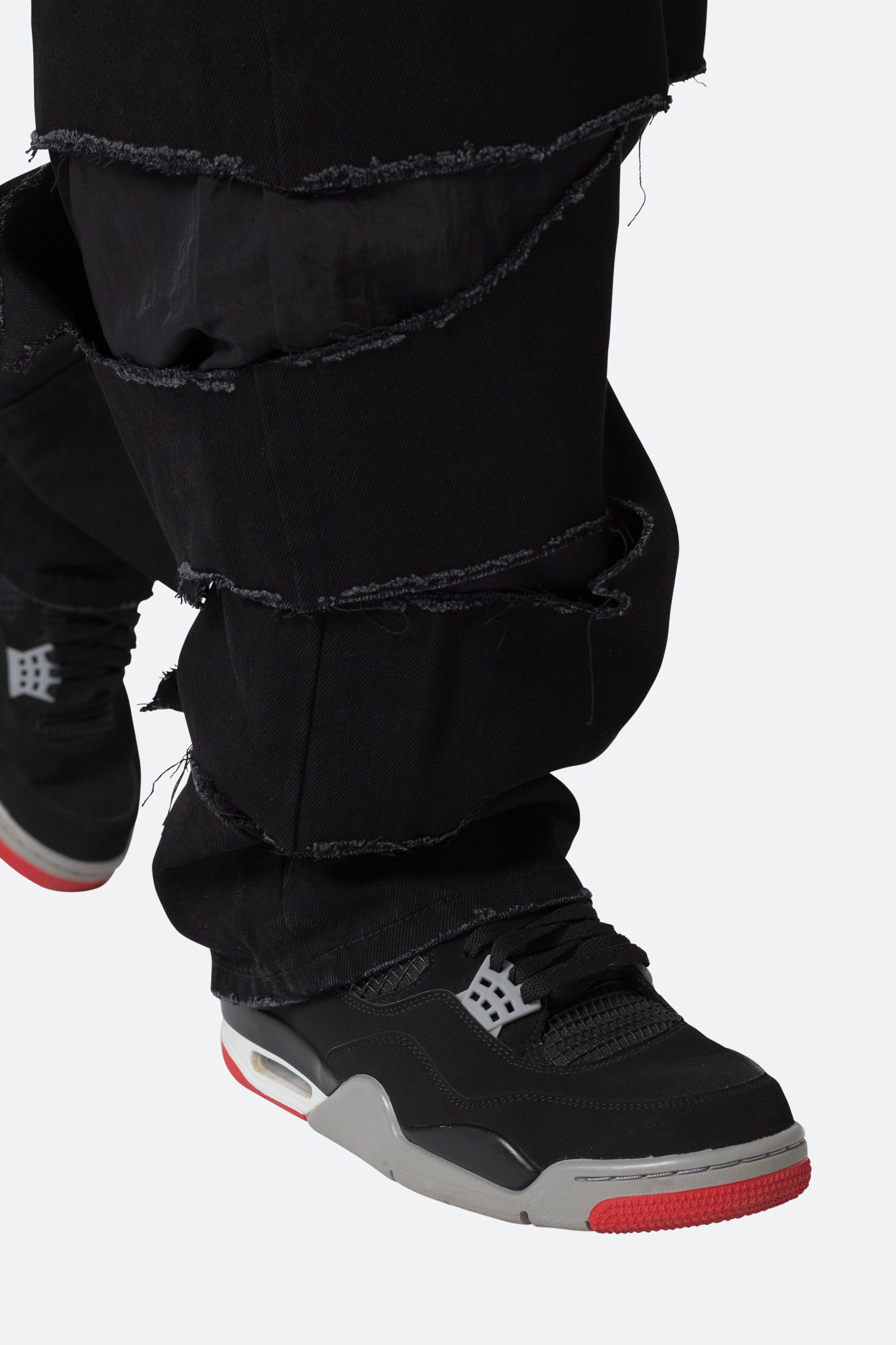 Ultra Baggy Track Lined Denim - Black/Red Product Image