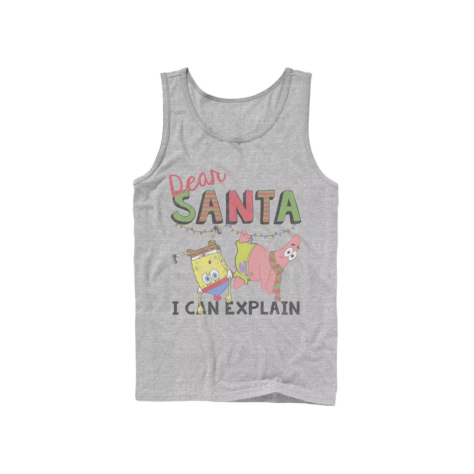 Men's Nickelodeon SpongeBob SquarePants Santa I Can Explain Graphic Tank Top, Size: XL, Blue Product Image