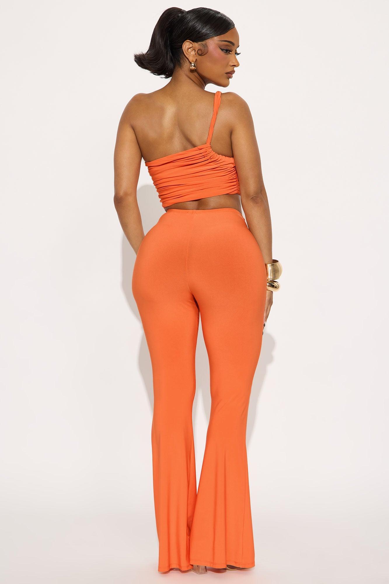 Kairo Ruched Flare Pant Set - Orange Female Product Image
