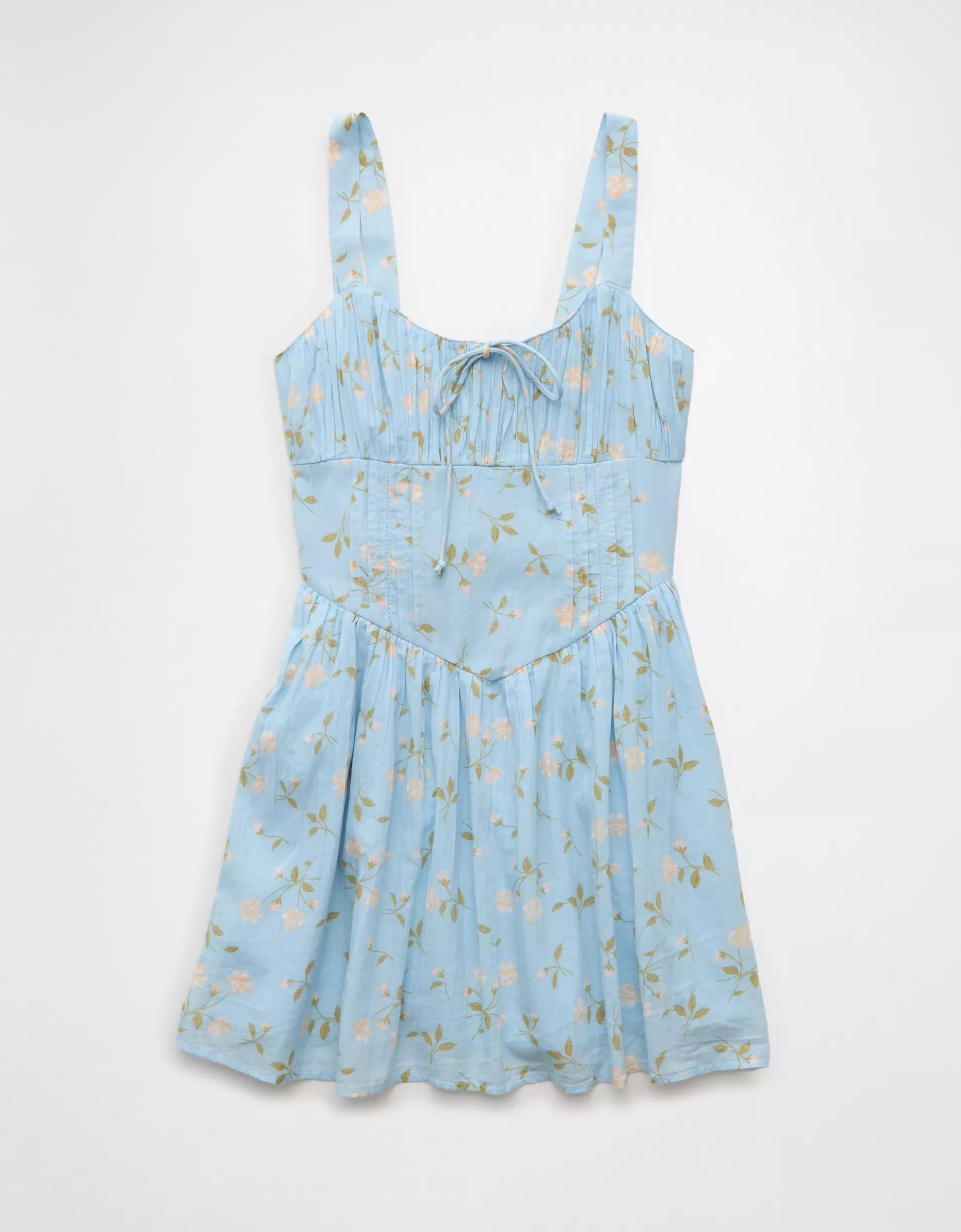 AE Tie Front Corset Mini Dress Product Image