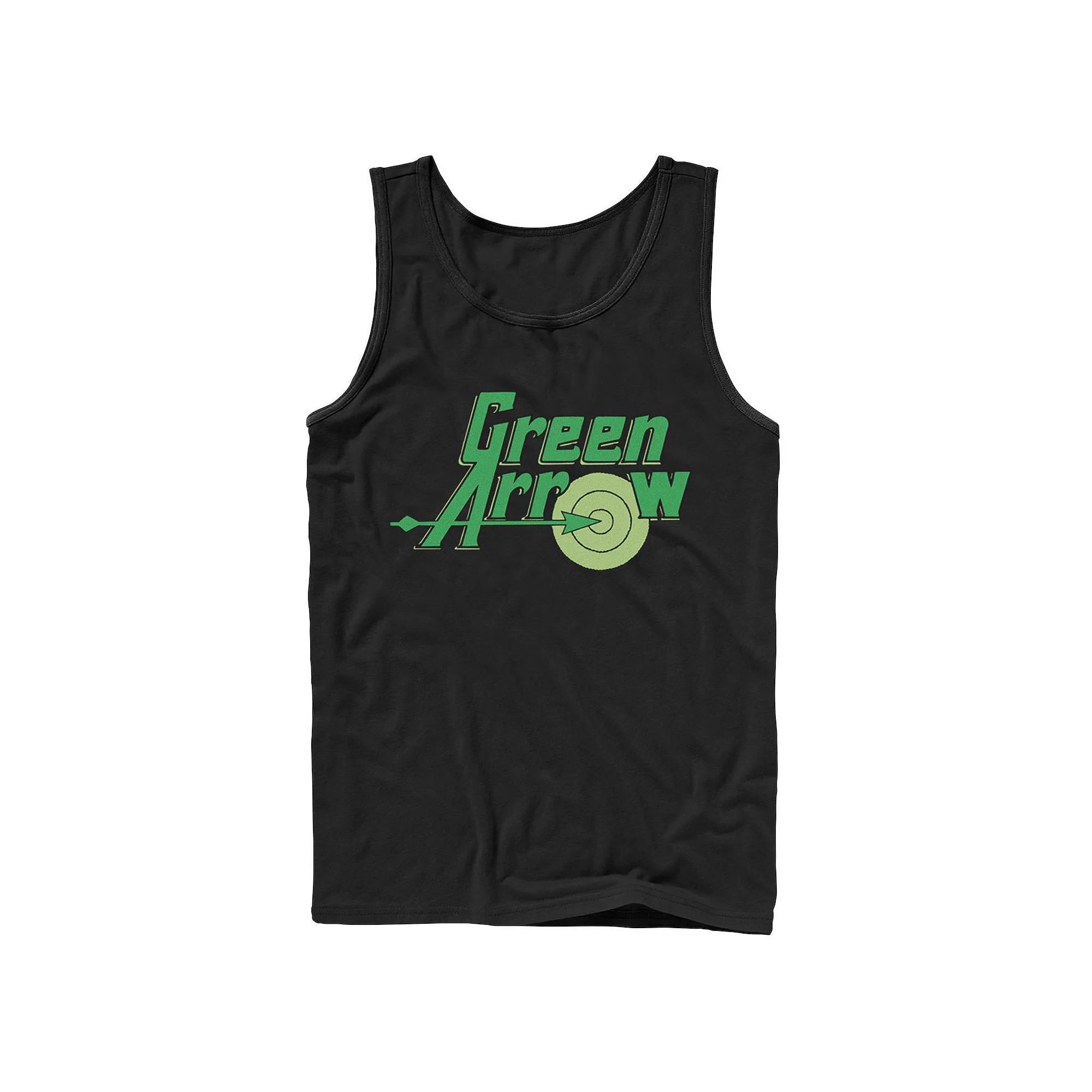 Men's DC Comics The Green Arrow Vintage Text Poster Tank Top,  Product Image