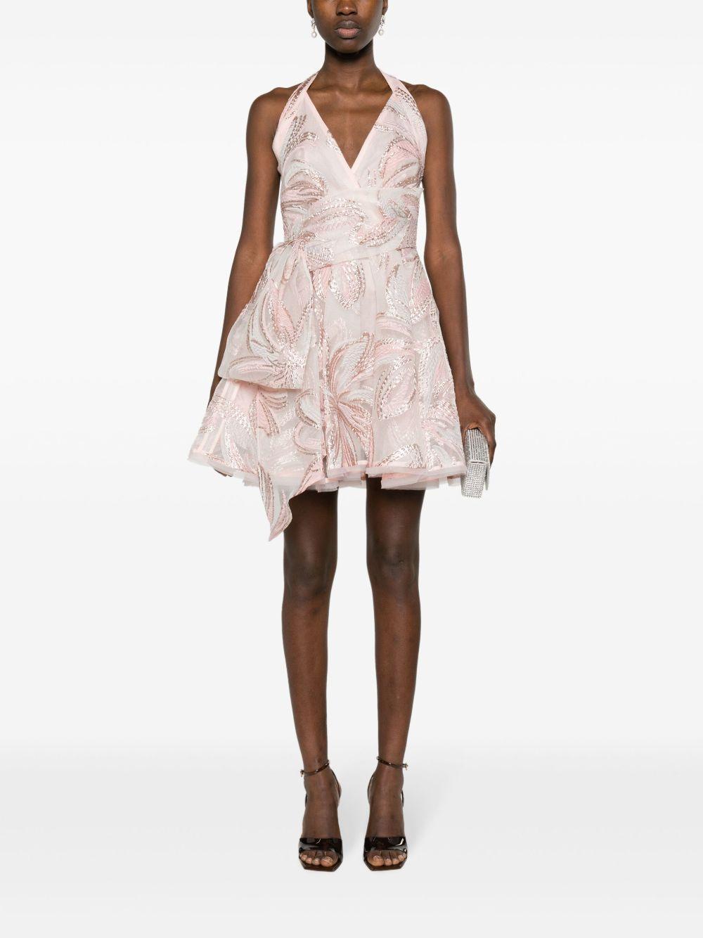 floral-appliqué belted minidress Product Image