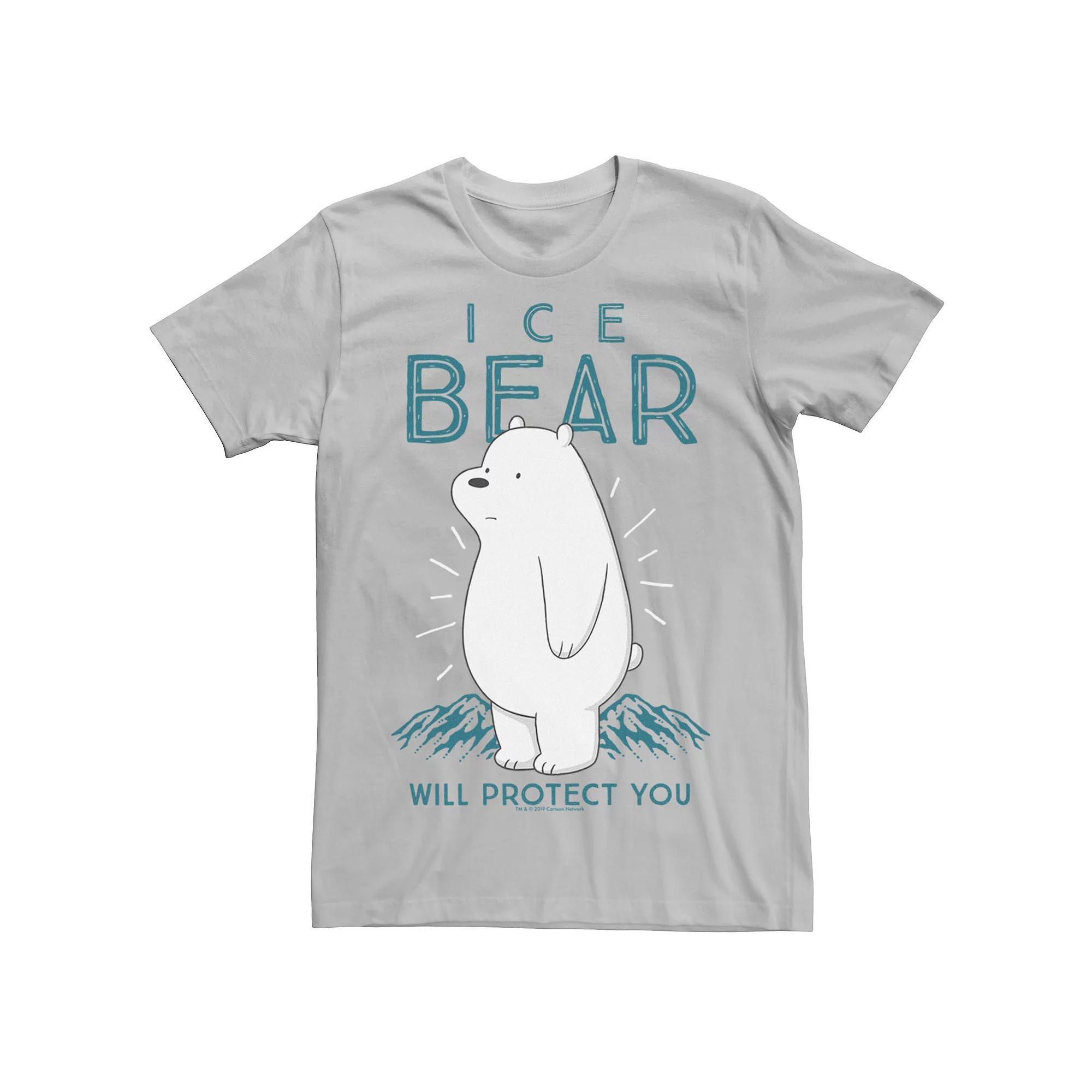 Men's Cartoon Network We Bare Bears Ice Bear Will Protect You Tee, Size: Large, Silver Product Image