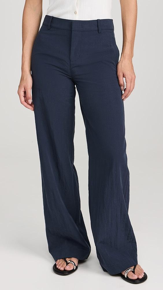 Vince Mid Rise Textured Wide Leg Trousers | Shopbop Product Image