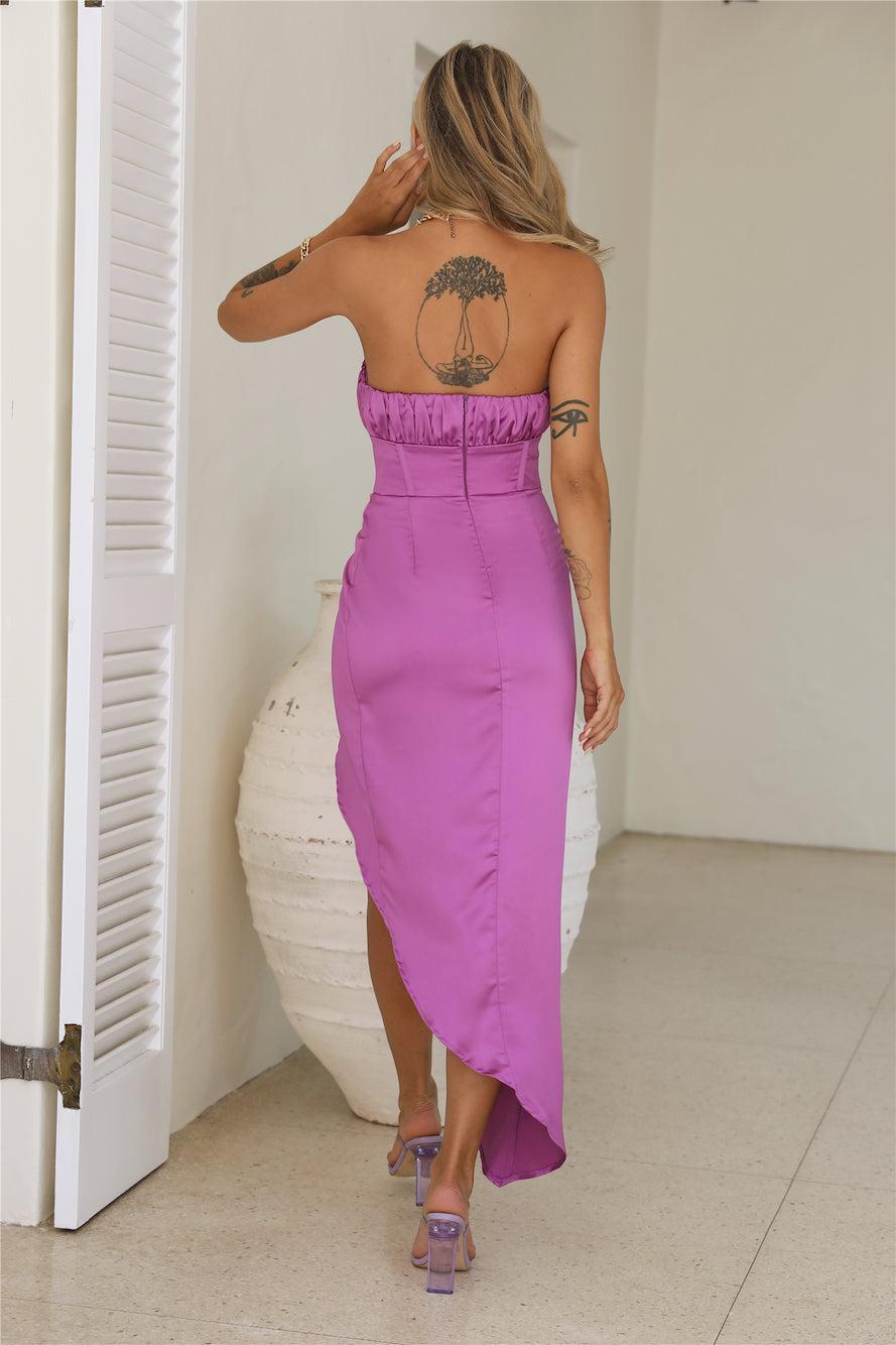 Impress Without Trying Midi Dress Purple Product Image