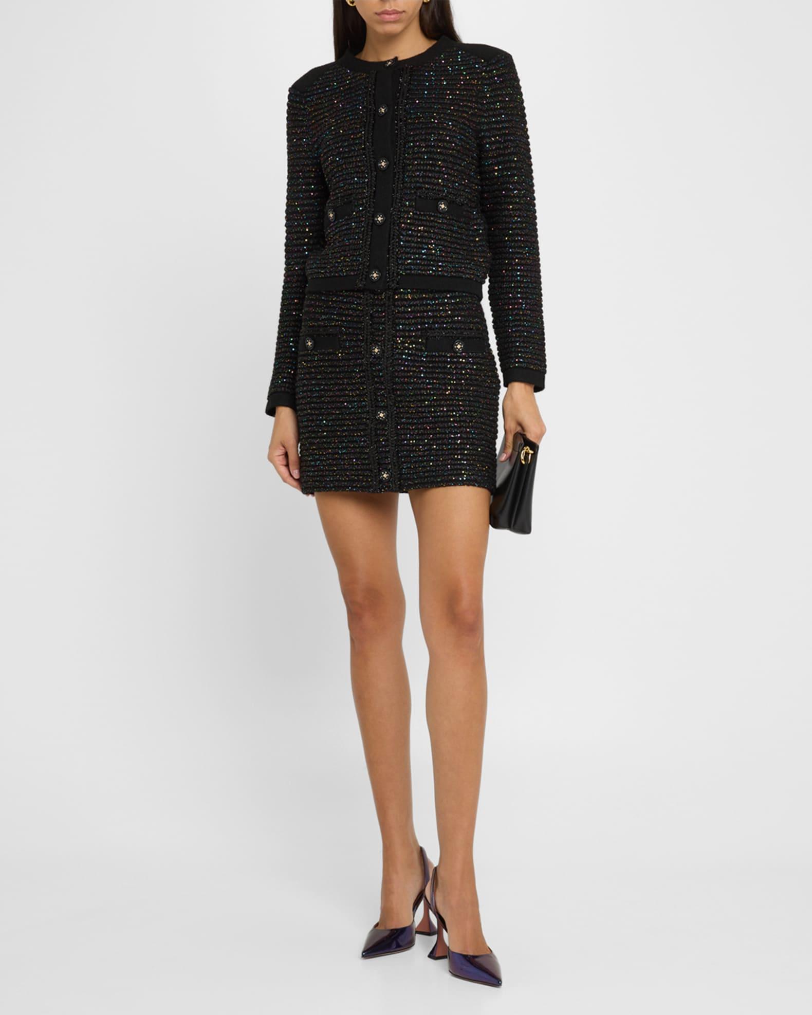 Sequin Textured-Knit Cardigan Jacket Product Image