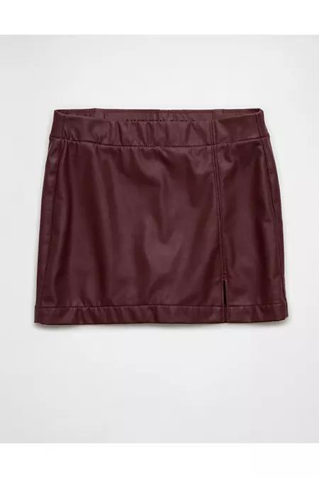 AE High-Waisted Vegan Leather Mini Skort Women's Product Image