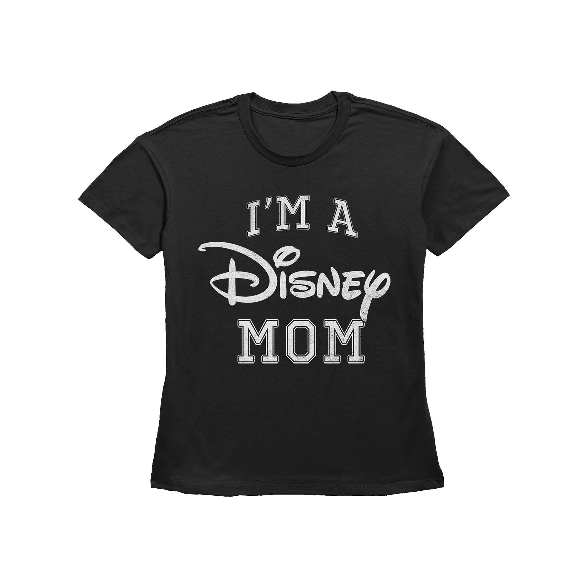 Disney's I'm A Disney Mom Varsity Style Basic Fit Women's Graphic Tee,  Product Image