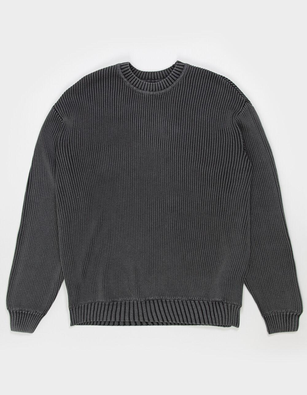 RSQ Mens Washed Ribbed Sweater - DARK GRAY Product Image