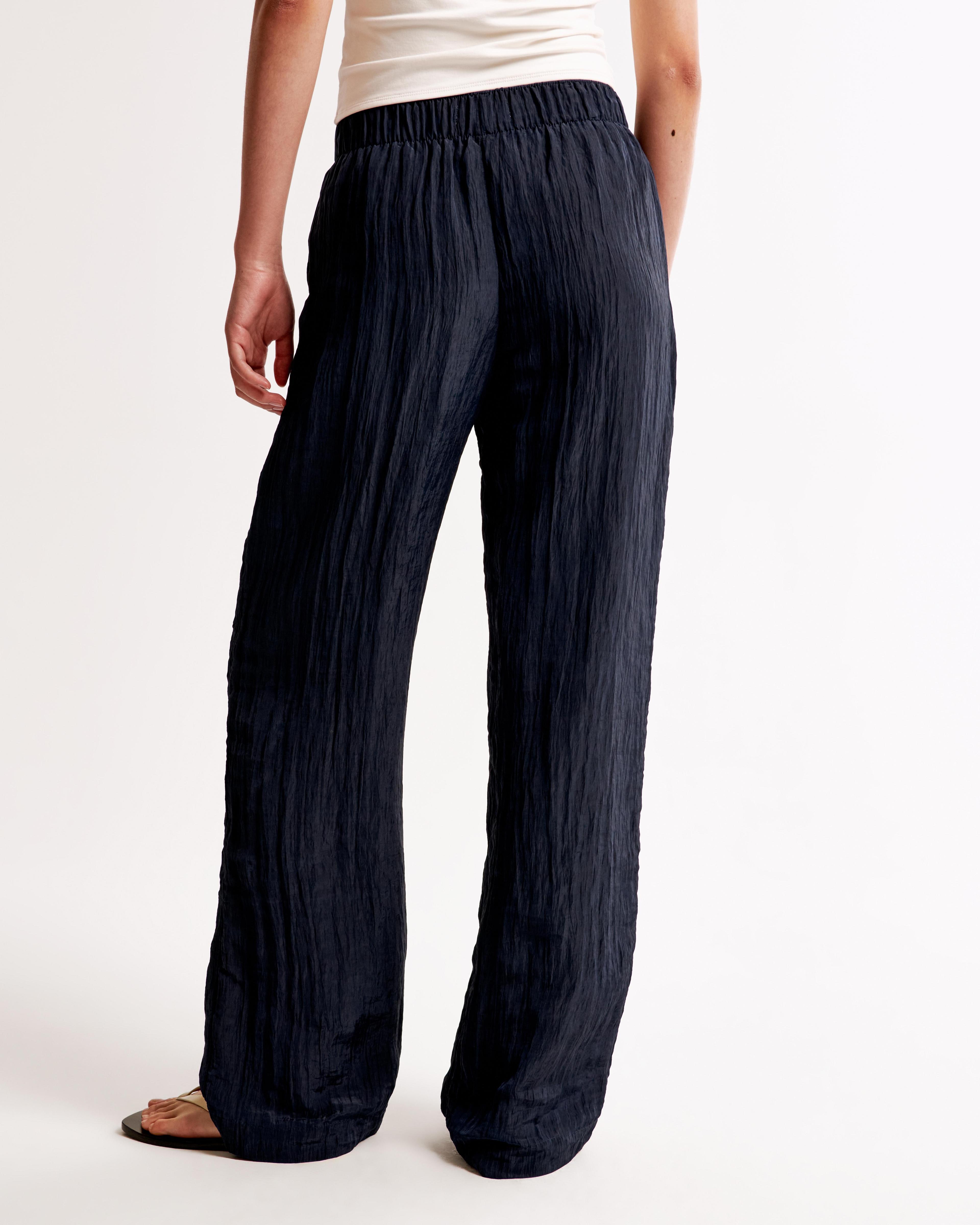 Crinkle Textured Pull-On Pant Product Image