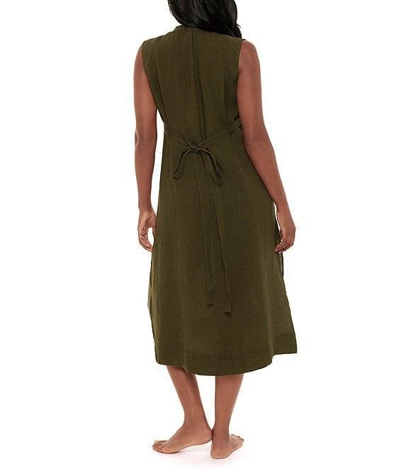 Miraclesuit Pleated Sleeveless Button Front Beach Dress Swim Cover-Up Product Image