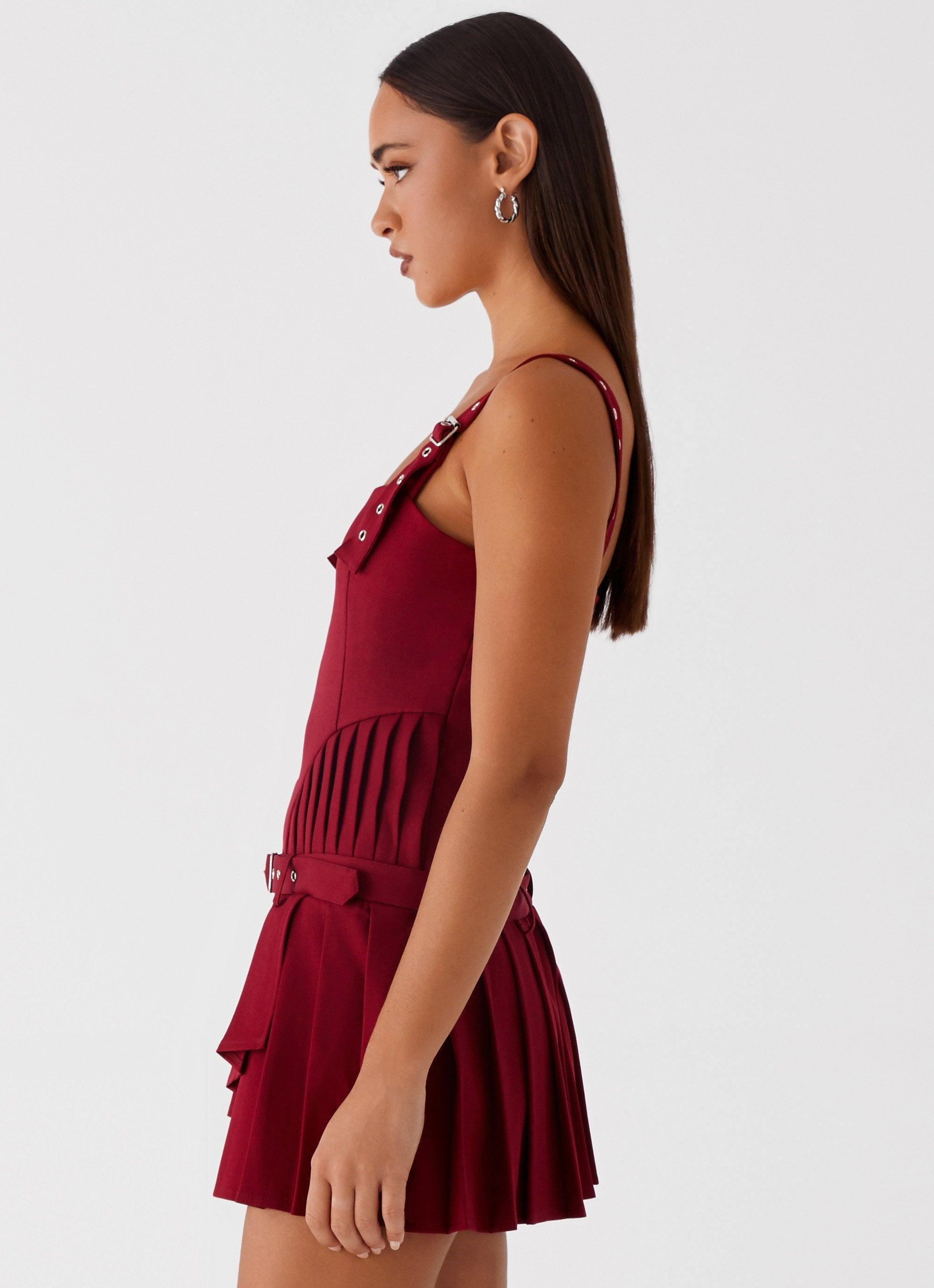 Uma Mini Dress - Cherry Red Product Image