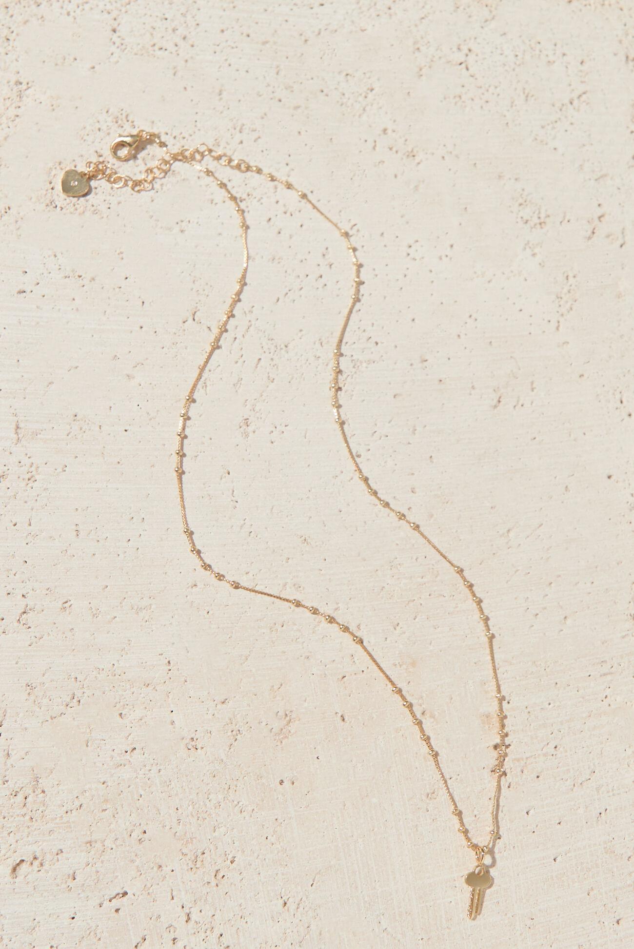 18k Gold Mini Key Necklace Product Image