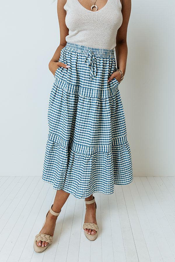 Farmers Market Meetup Gingham Skirt Product Image