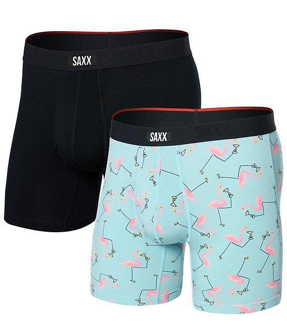 SAXX Vibe Xtra Solid/Flamingo Printed 6#double; Boxer Briefs 2-Pack Product Image