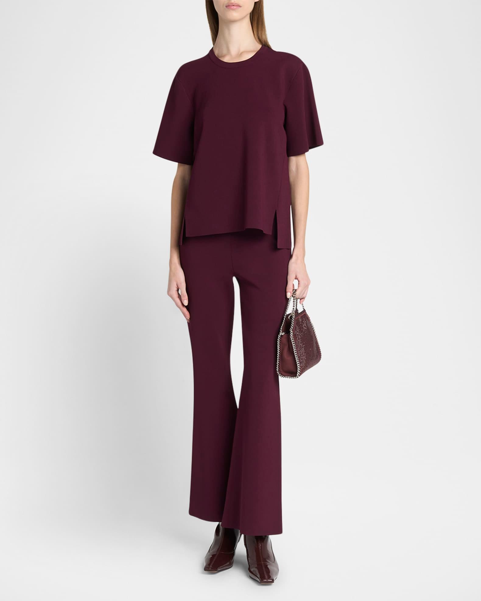 Short-Sleeve Compact Knit Top Product Image