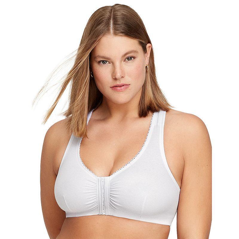 Plus Size Glamorise Full-Figure Complete Comfort Wire-free Cotton T-Back Bra 1908, Women's, Size: 42 Dd/Ddd, White Product Image